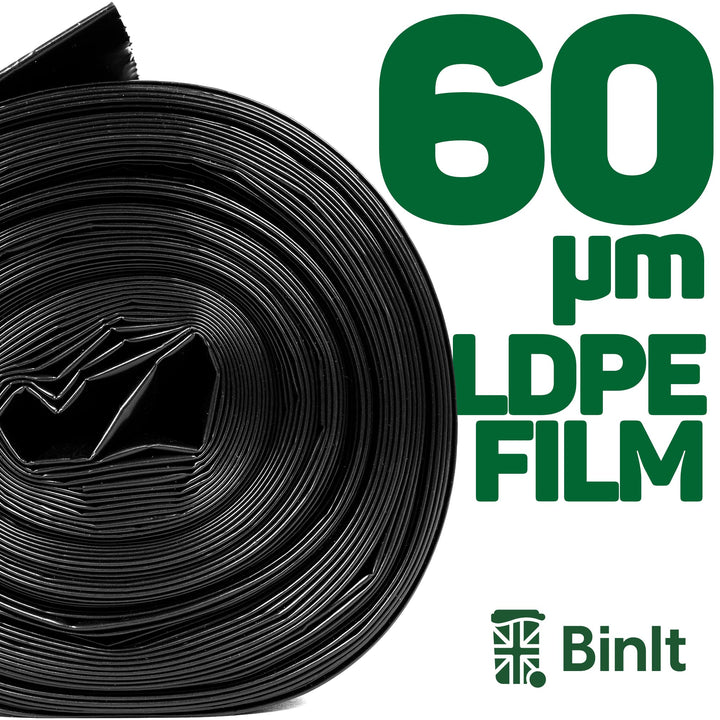 BIN IT Ultra Heavy Duty 120L Refuse Sacks 10 Pack, 80kg Lift Tested, 60μm Thickness, Recycled LDPE Bin Liners