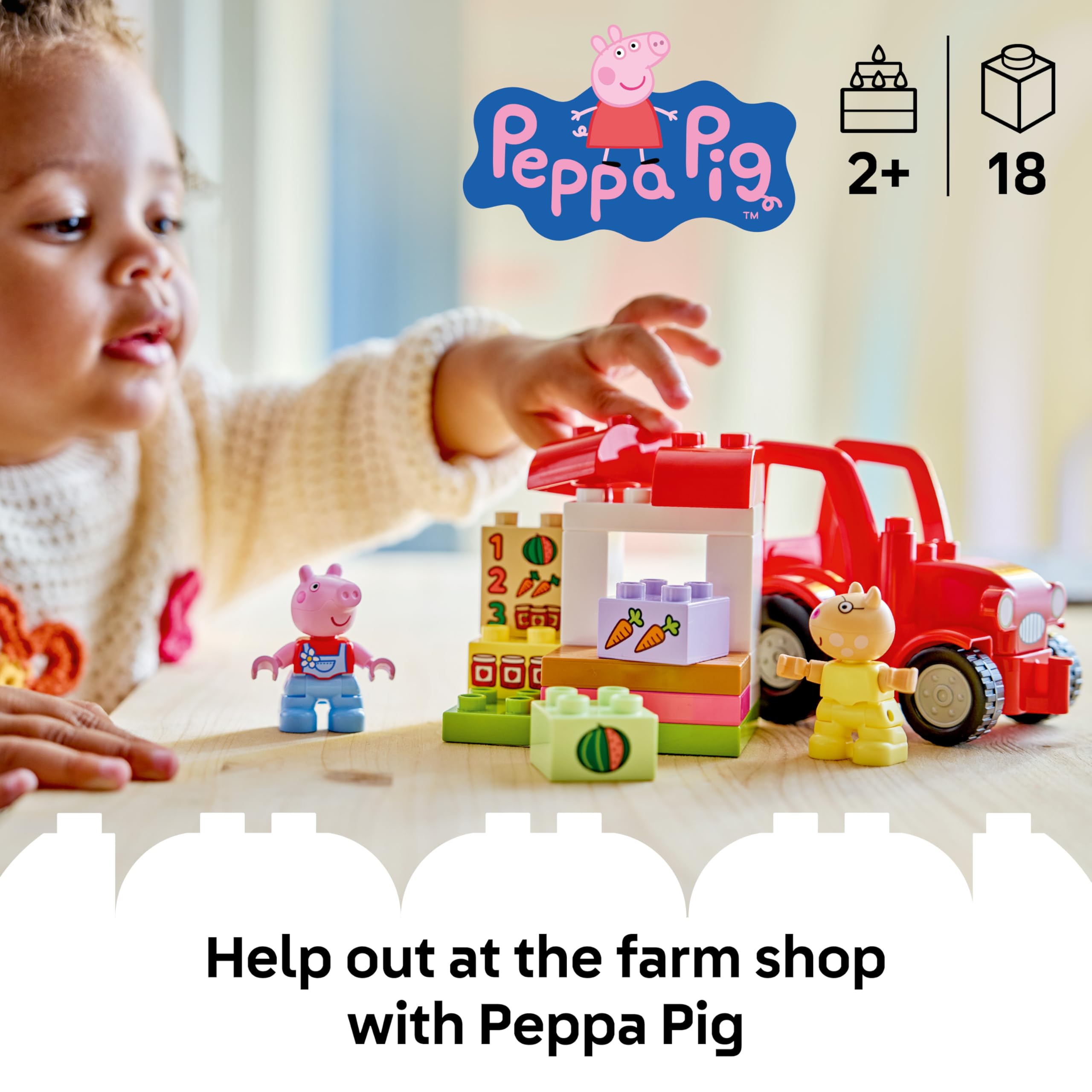 LEGO DUPLO Peppa Pig Tractor and Market 10468 Building Set | Ages 2+ 2