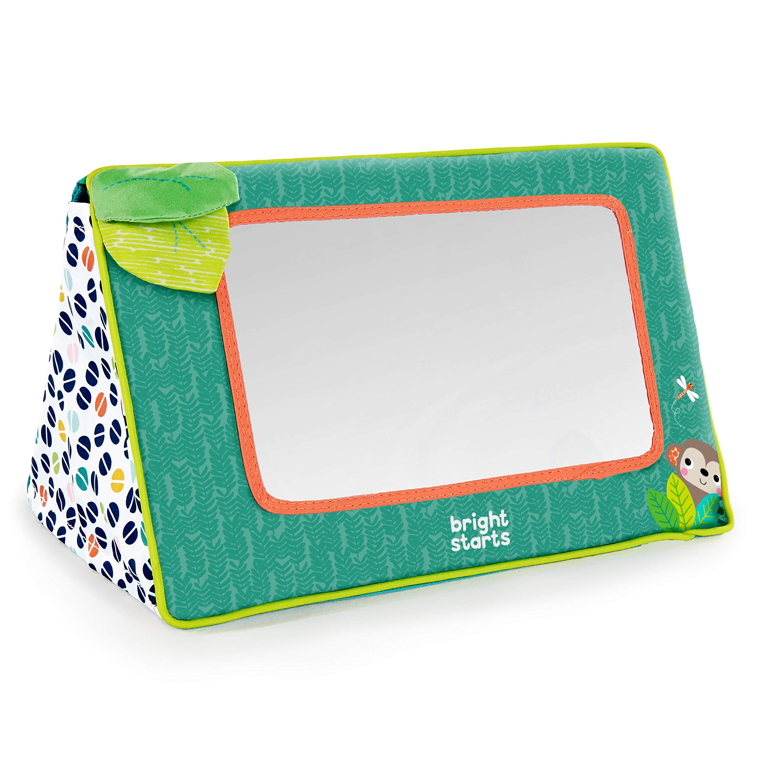 Bright Starts Sit and See Safari Floor Mirror - Green | Tummy Time & Sit Play | Ages 0-36 Months
