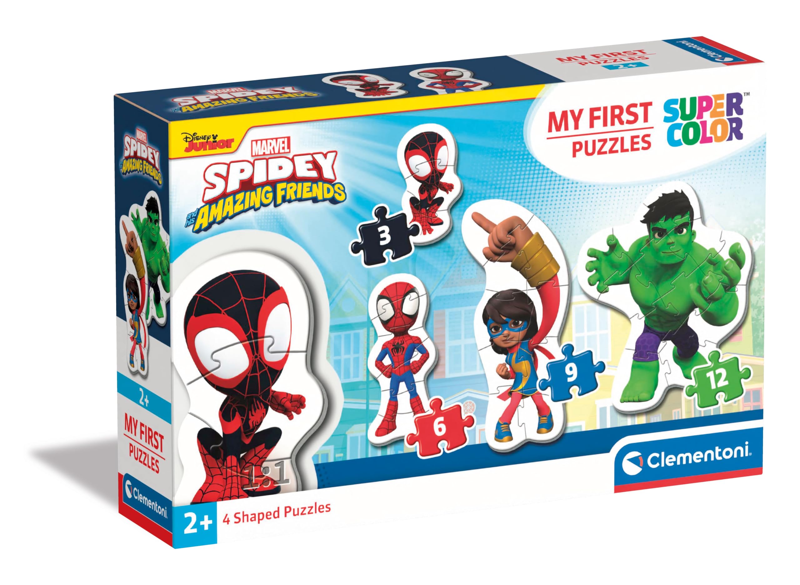 Clementoni Marvel Spidey And His Amazing Friends Jigsaw Puzzle Set 20836 | 3, 6, 9, 12 Pieces | Ages 2+