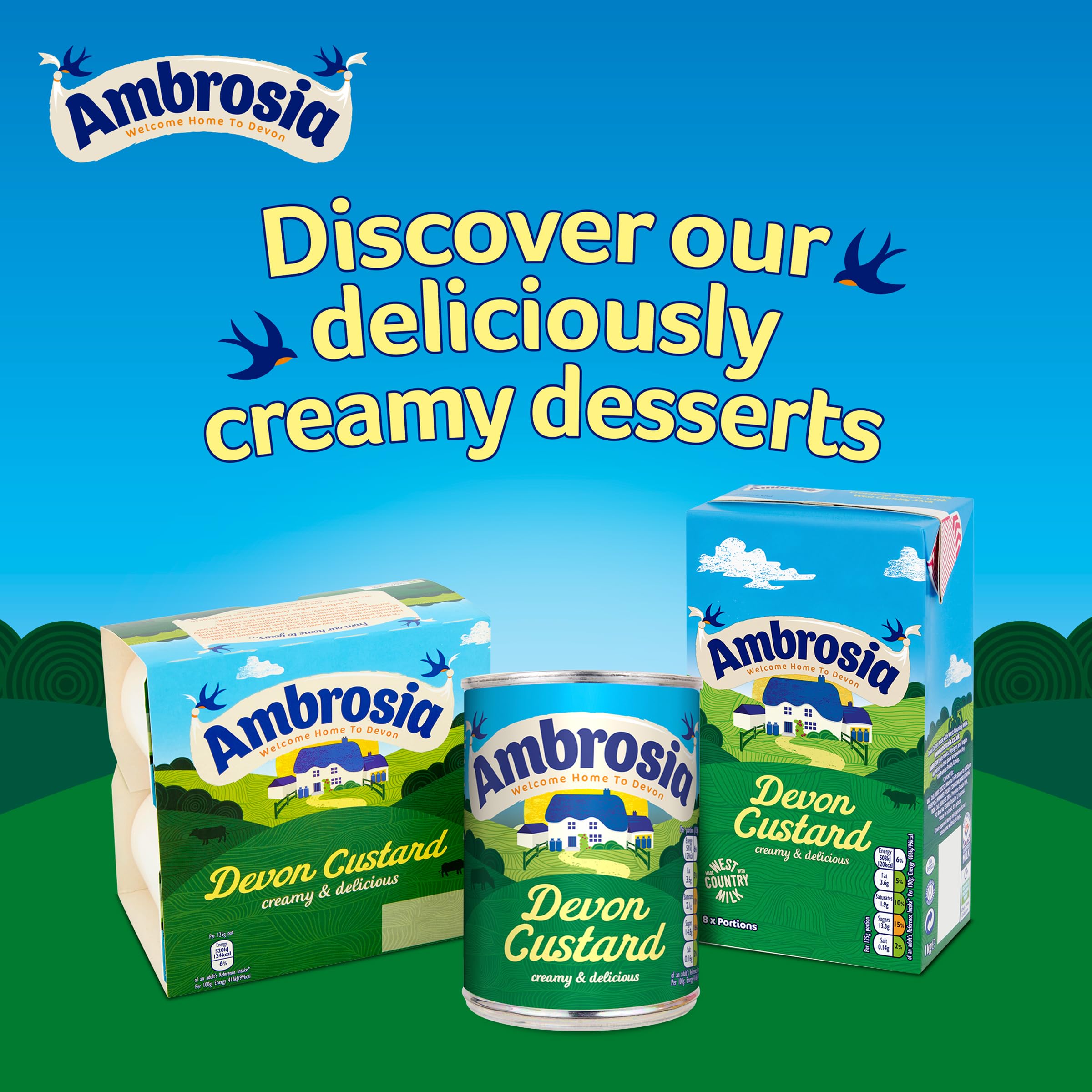 Ambrosia Devon Custard - Creamy & Delicious Ready-to-Eat Dessert 6