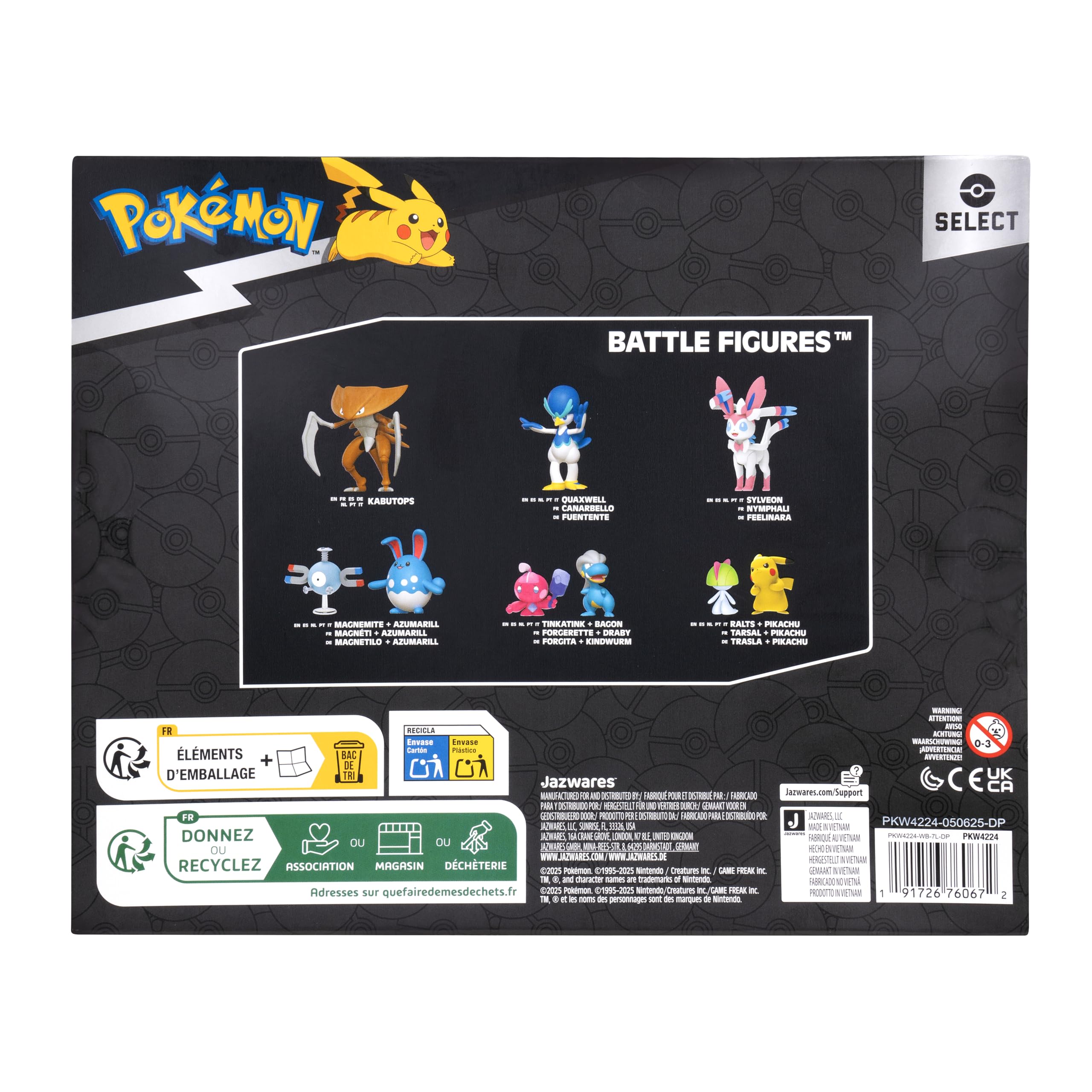 Pokémon Eevee Evolution Pack - Eevee, Leafeon, Glaceon, Sylveon Figures | Classic Edition