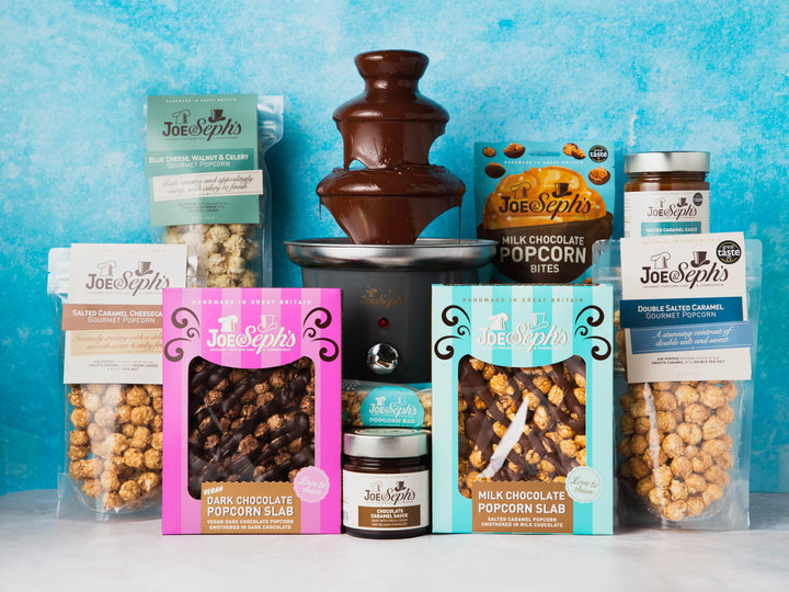 Joe & Sephs Belgian Chocolate Popcorn (4x80g) - Gourmet Air-Popped Snack, 1 Star Great Taste Award, Vegetarian, Movie Night Treat