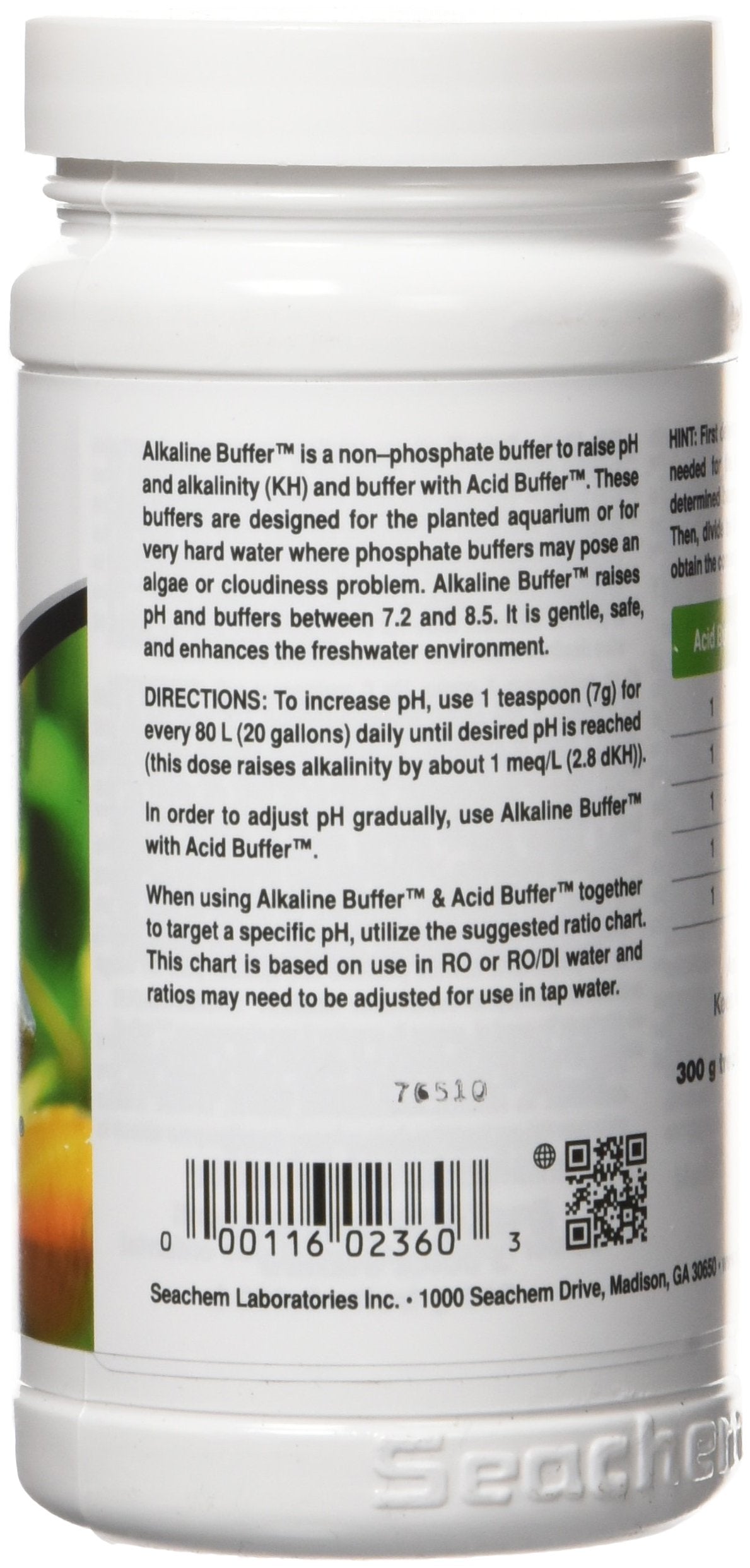 Seachem Alkaline Buffer Water Treatment Powder - Adjusts pH 7.2-8.5 | Increases Alkalinity | 300 g