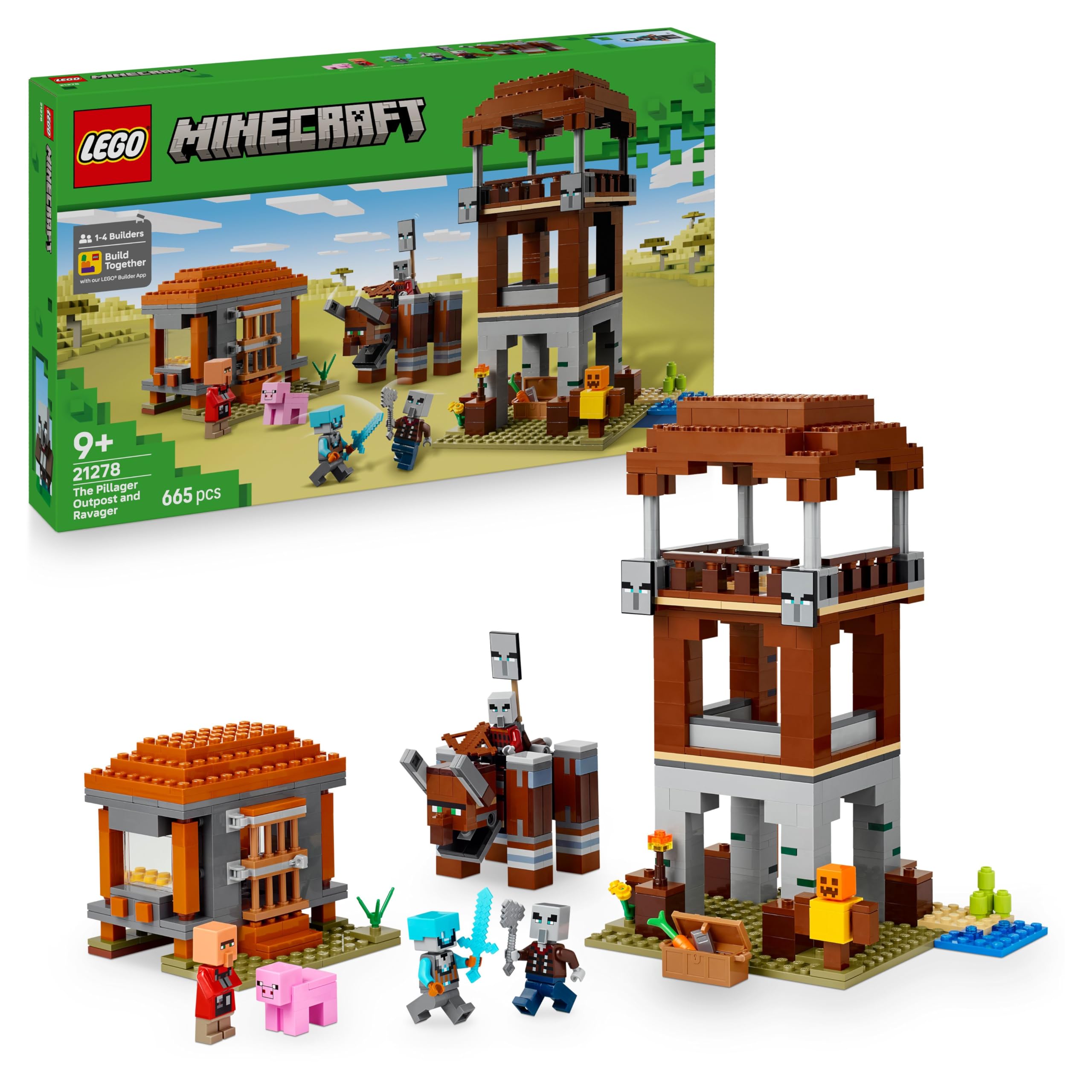 LEGO Minecraft The Pillager Outpost and Ravager Building Set | Model 21278 | Ages 9+ 1