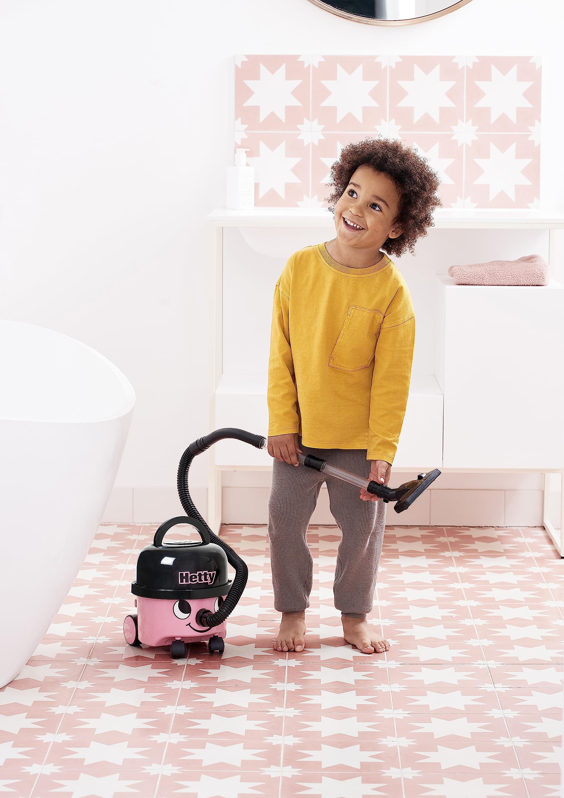 Casdon Hetty Vacuum Cleaner Toy - Pink Real Suction Function | Ages 3+ | Includes Nozzle Accessories 2