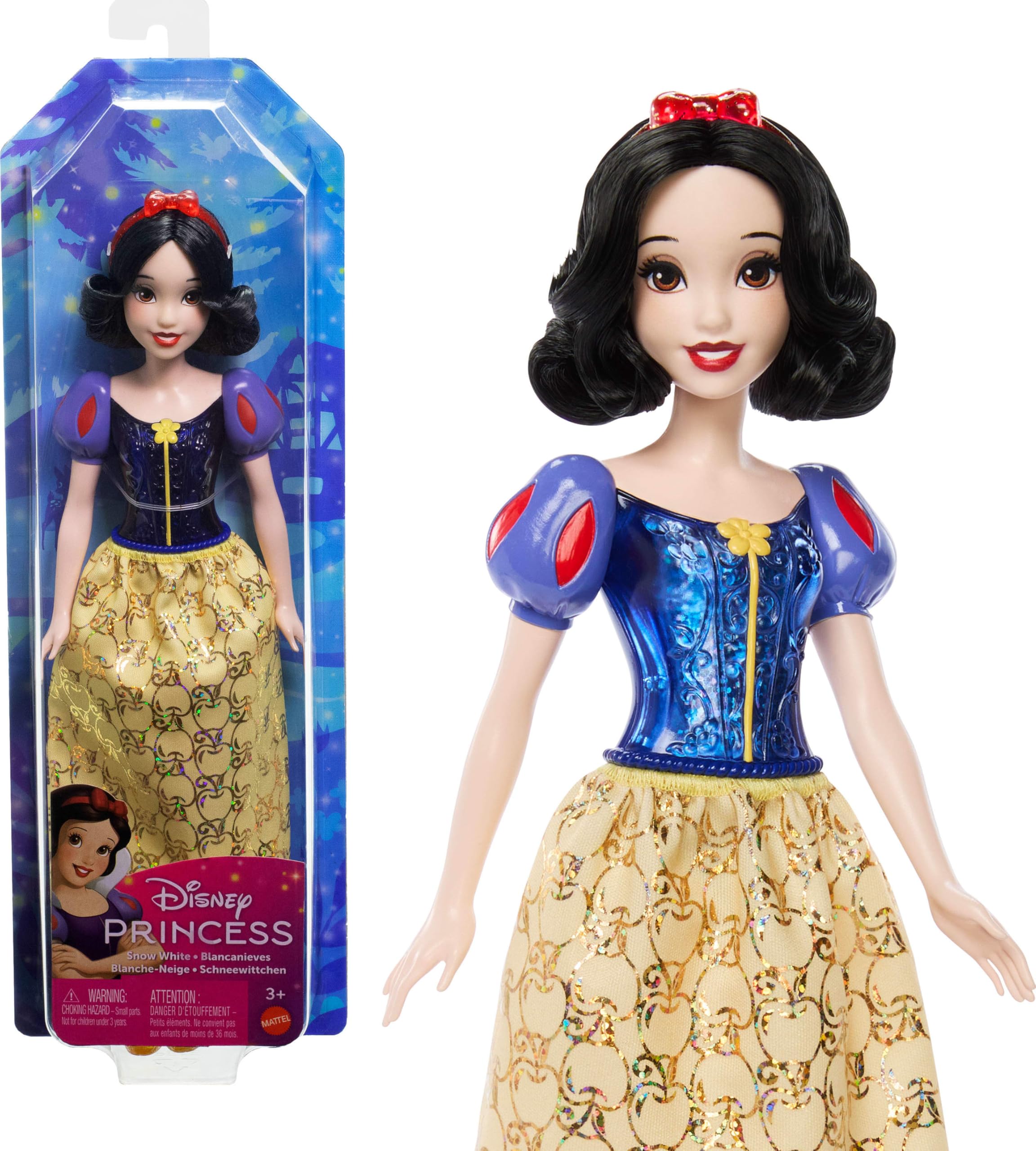 Mattel Disney Princess Snow White Posable Fashion Doll with Sparkling Clothing and Accessories HLW08 1