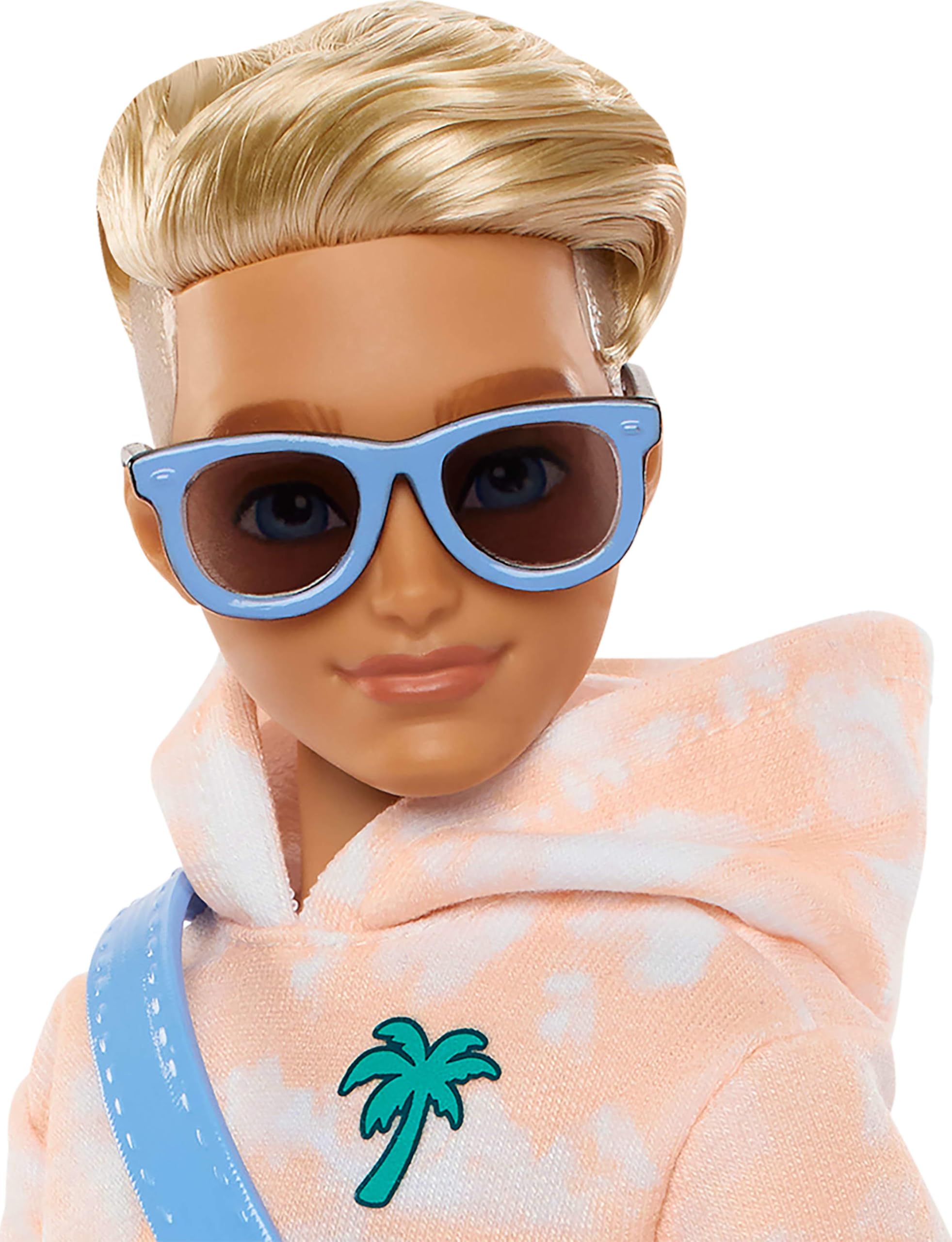 Barbie Dream Besties Doll and Accessories, Ken Posable Fashion Doll with Removable Fashions & Blonde Hair, 9 Summer & Skateboard Themed Pieces, JDD75 7