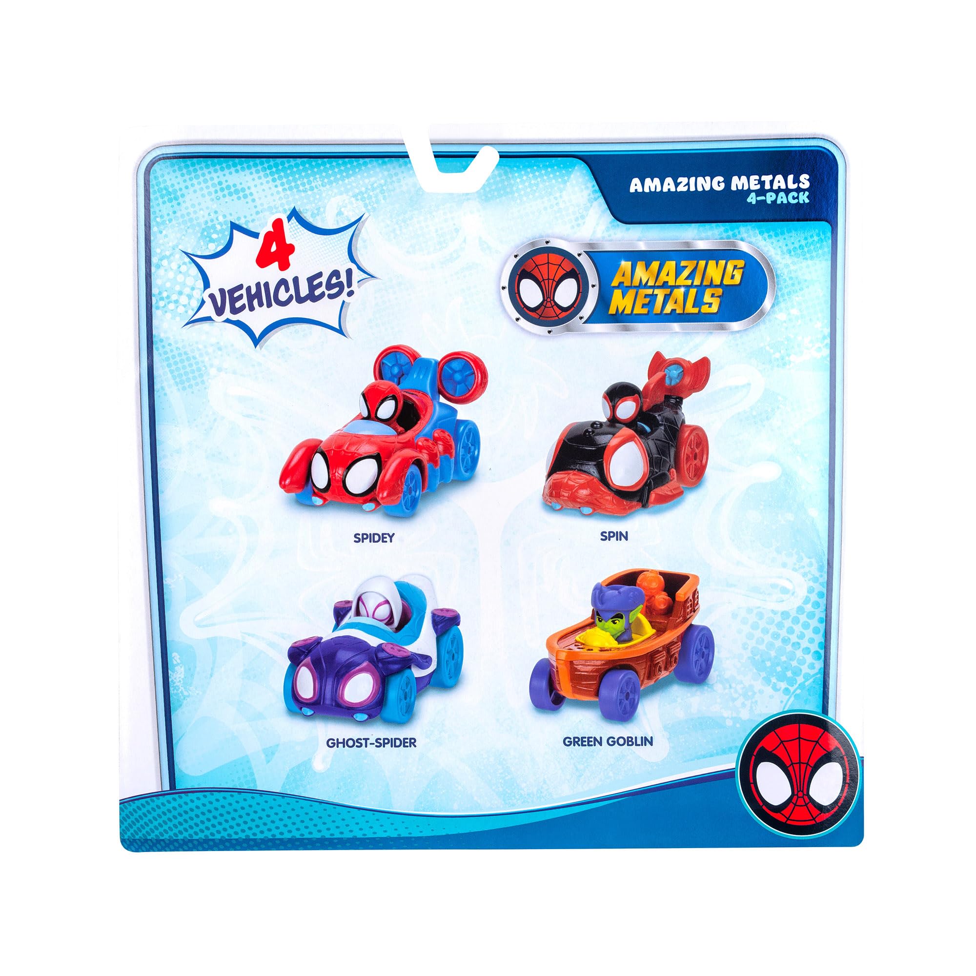MARVEL Spidey and His Amazing Friends Amazing Metals 4 Pack - Four 3-Inch Die-Cast Vehicles 14