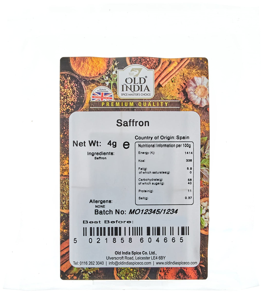 Old India Saffron 4g Whole Spice