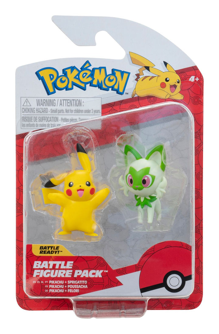 Pokemon 5cm Battle Figure 2-Pack - Sprigatito & Pikachu