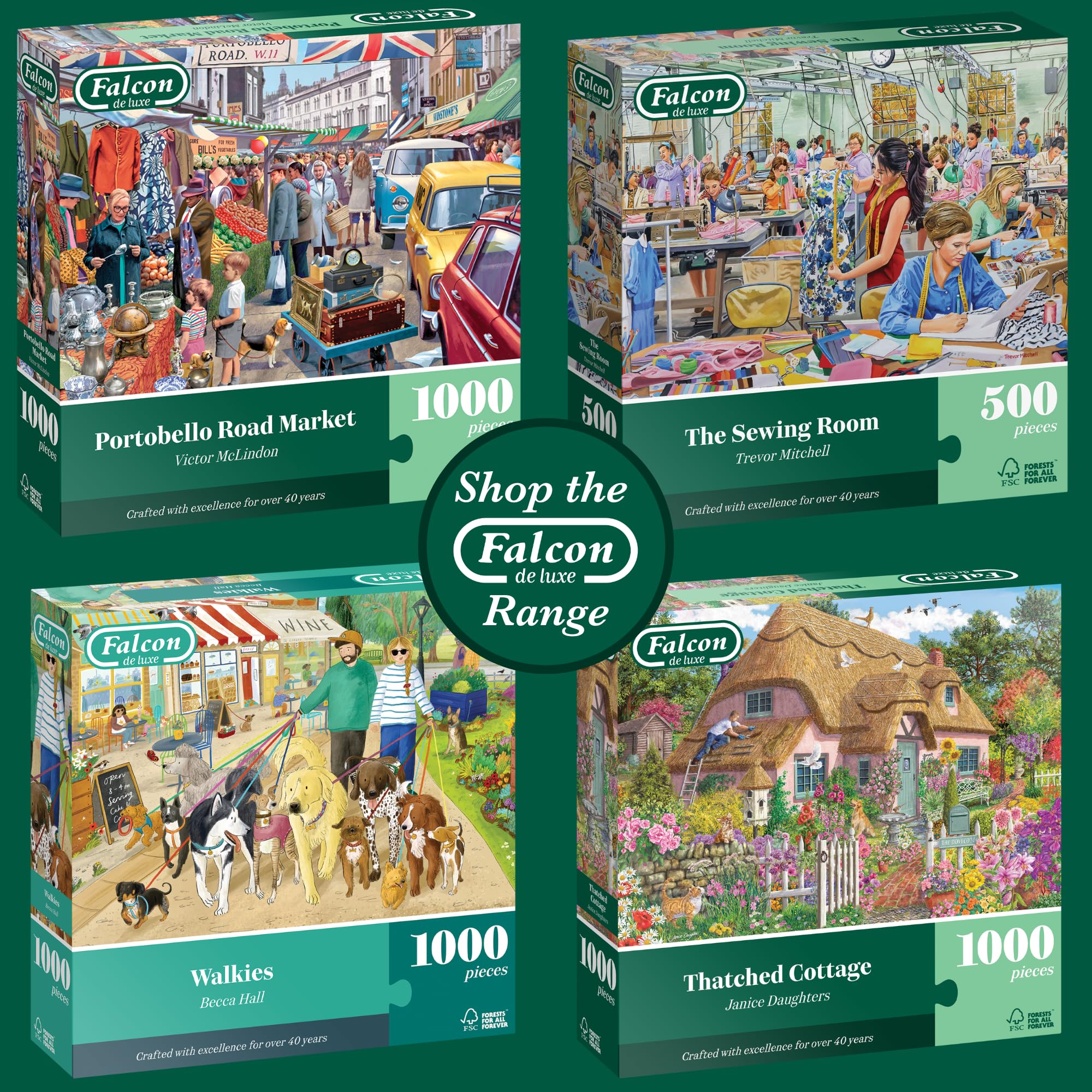 Falcon - Portobello Road Market 1000 Piece Jigsaw Puzzle for Adults 5