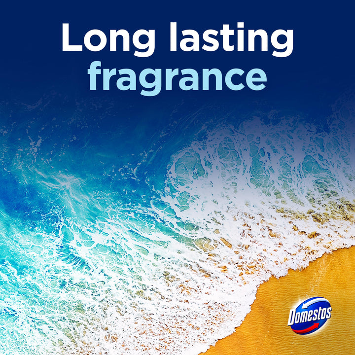Domestos Power 5 Ocean Toilet Rim Block - Long-Lasting Toilet Freshener for Up to 300 Flushes