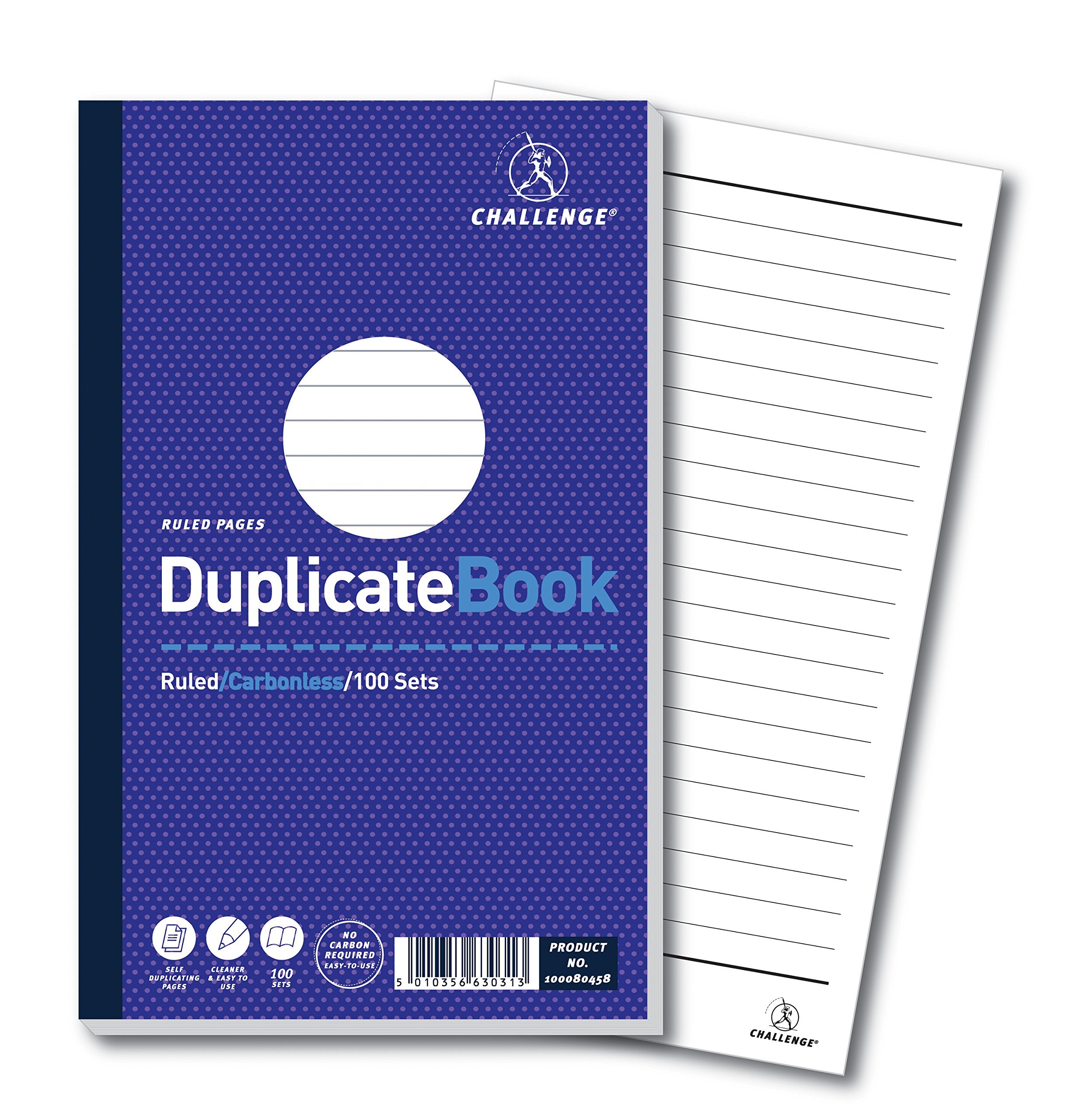 Challenge Duplicate Book, Carbonless, 100 Pages, 5 pack (210 x 130 mm) 6