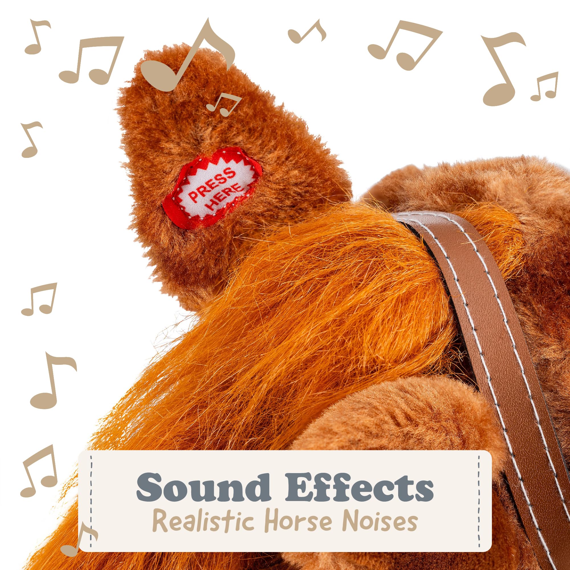 Toyrific 99 cm Hobby Horse Toy with Sounds, Wheels, and Strong Grip Handles | Ages 2+ 4