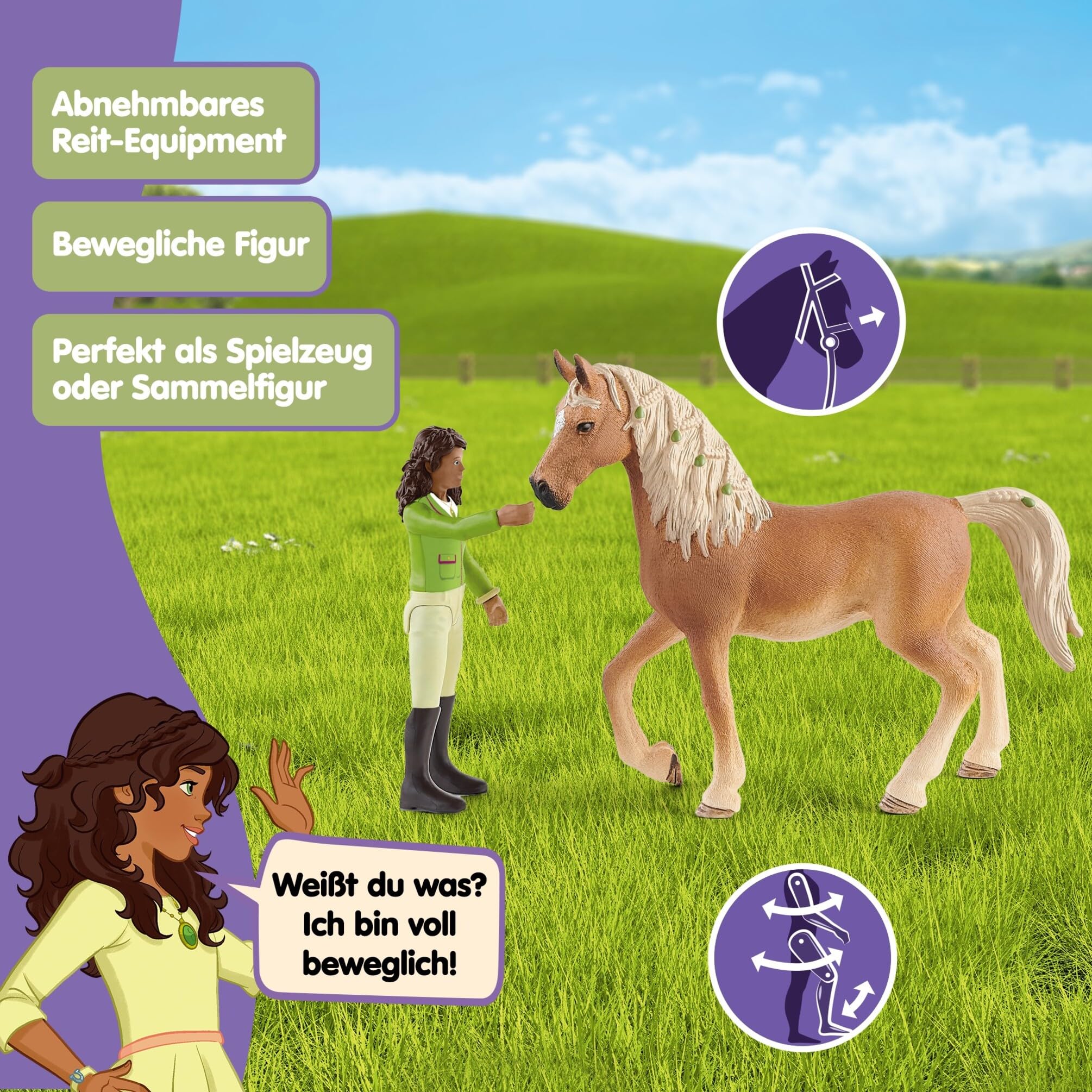 SCHLEICH Horse Club Sarah & Mystery Playset - Action Figure with Arabian Mare for Kids 3+ 11