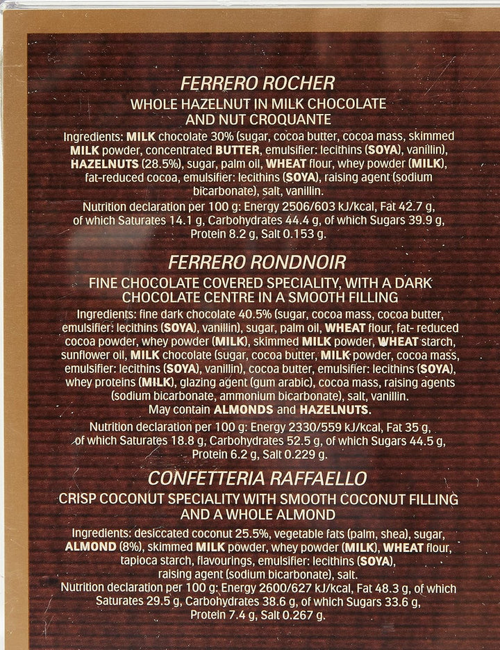 Ferrero Collection Assorted Chocolates - 32 Piece Gift Box with Rocher, Rondnoir & Raffaello