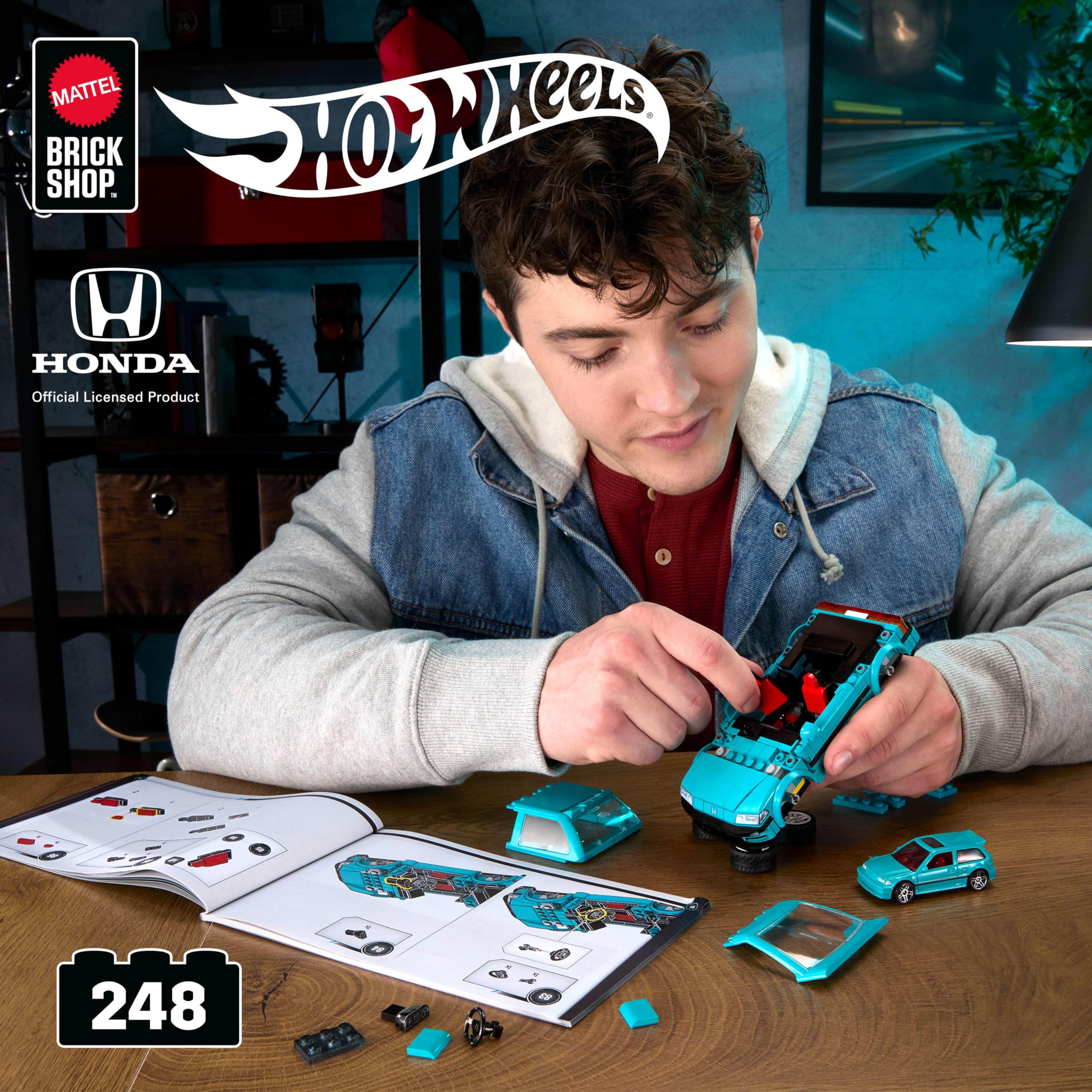 Mattel Brick Shop Hot Wheels Speed Series Building Set - Custom ’90 Honda Civic EF | 248 Pieces | Age 10+ 2