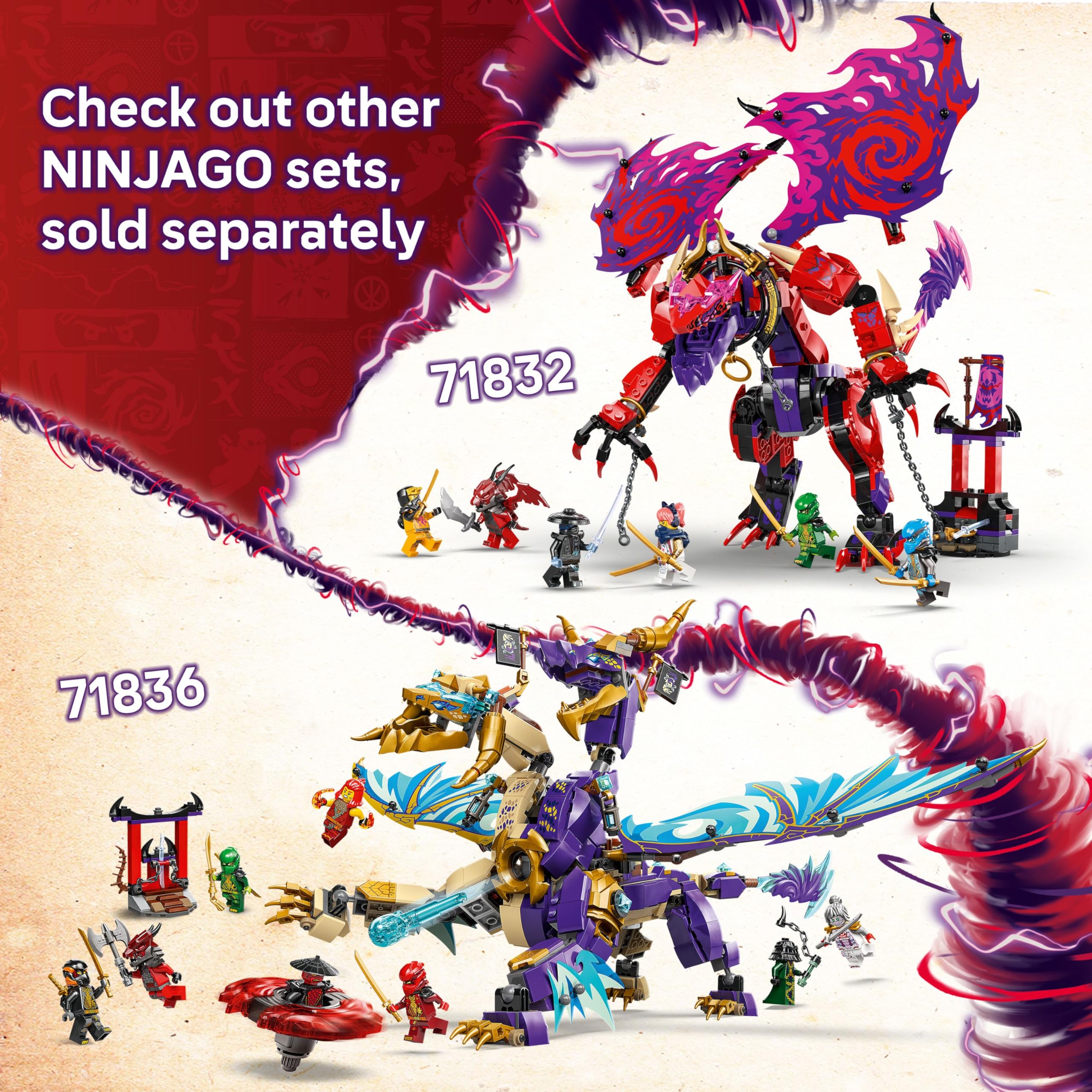 LEGO NINJAGO Arc Dragon of Focus Building Set 71836 with 8 Minifigures & Spinjitzu Spinner 7