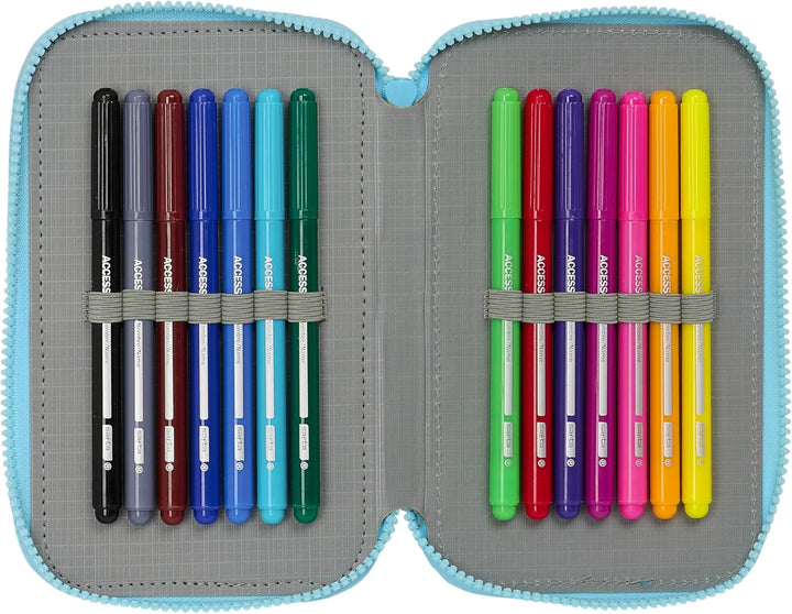 Safta Blue School Pencil Case with 36 Tools Included, Children's Pencil Case (M857-412433857)