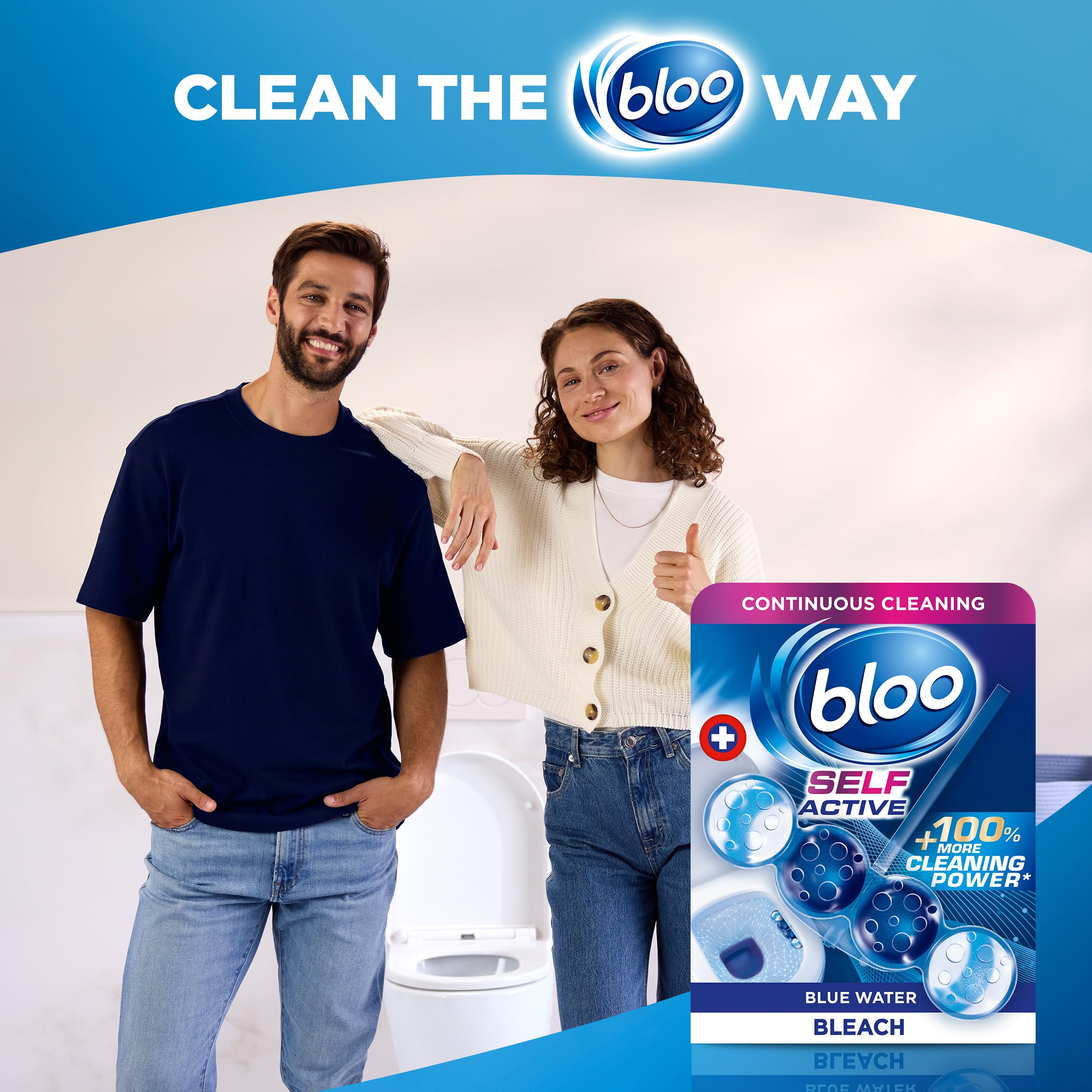 Bloo Self Active Bleach Toilet Rim Block - 4-Function Formula, Pack of 3 7