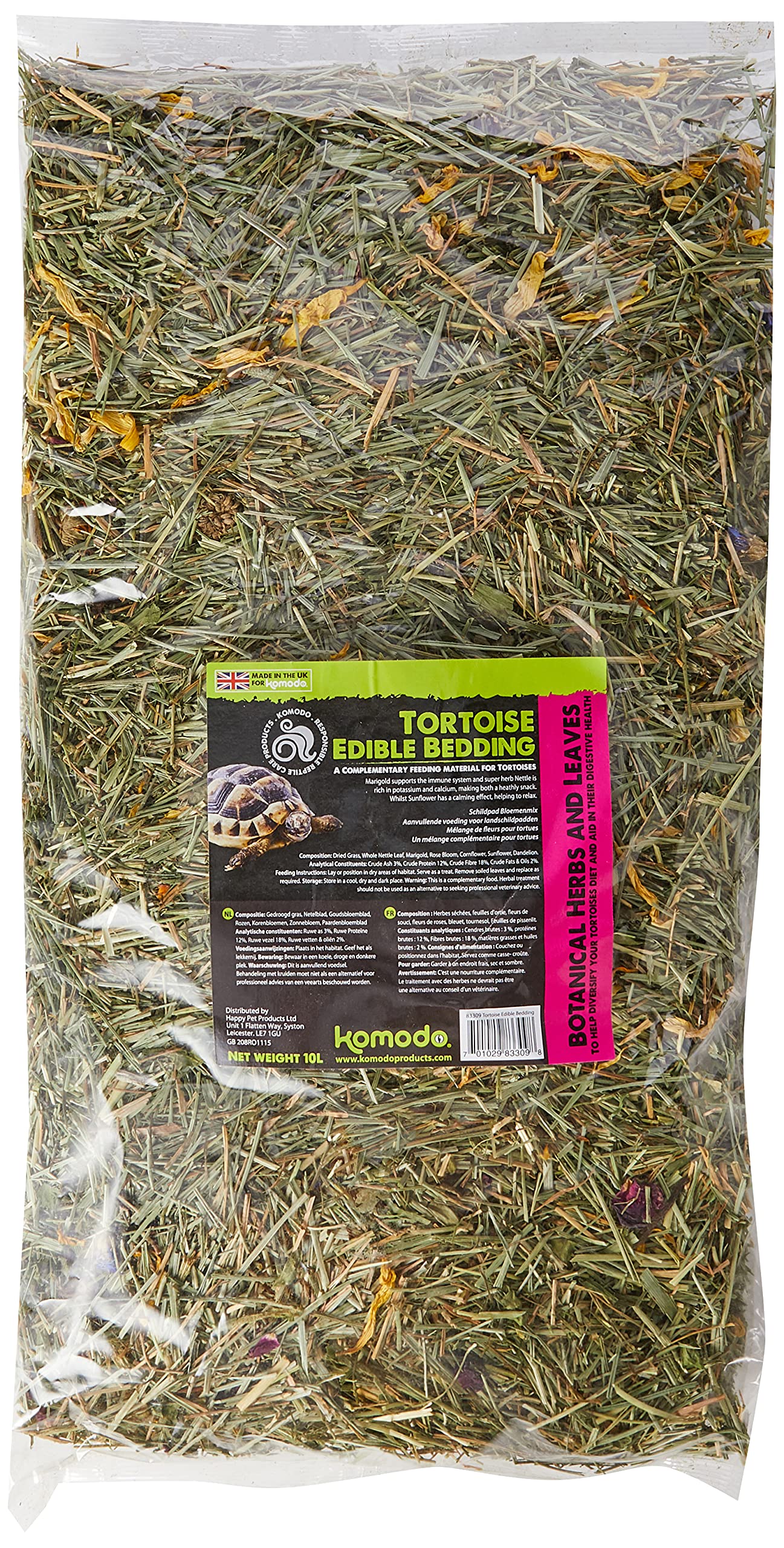 Komodo Edible Tortoise Bedding - All Natural Foraging Substrate | 10L