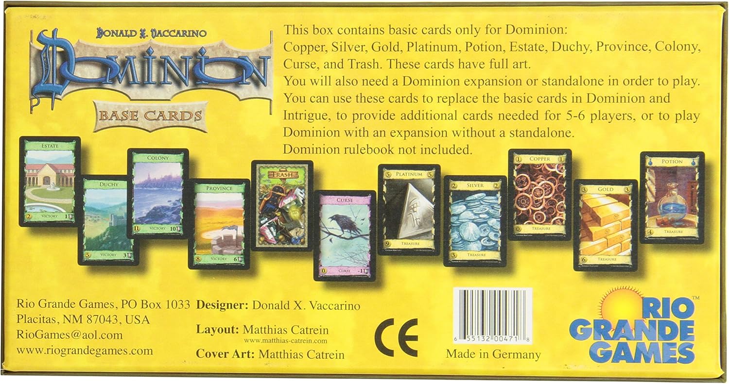 Rio Grande Games Dominion Base Cards Expansion Set – 250 Cards for Deck-Building Gameplay 4
