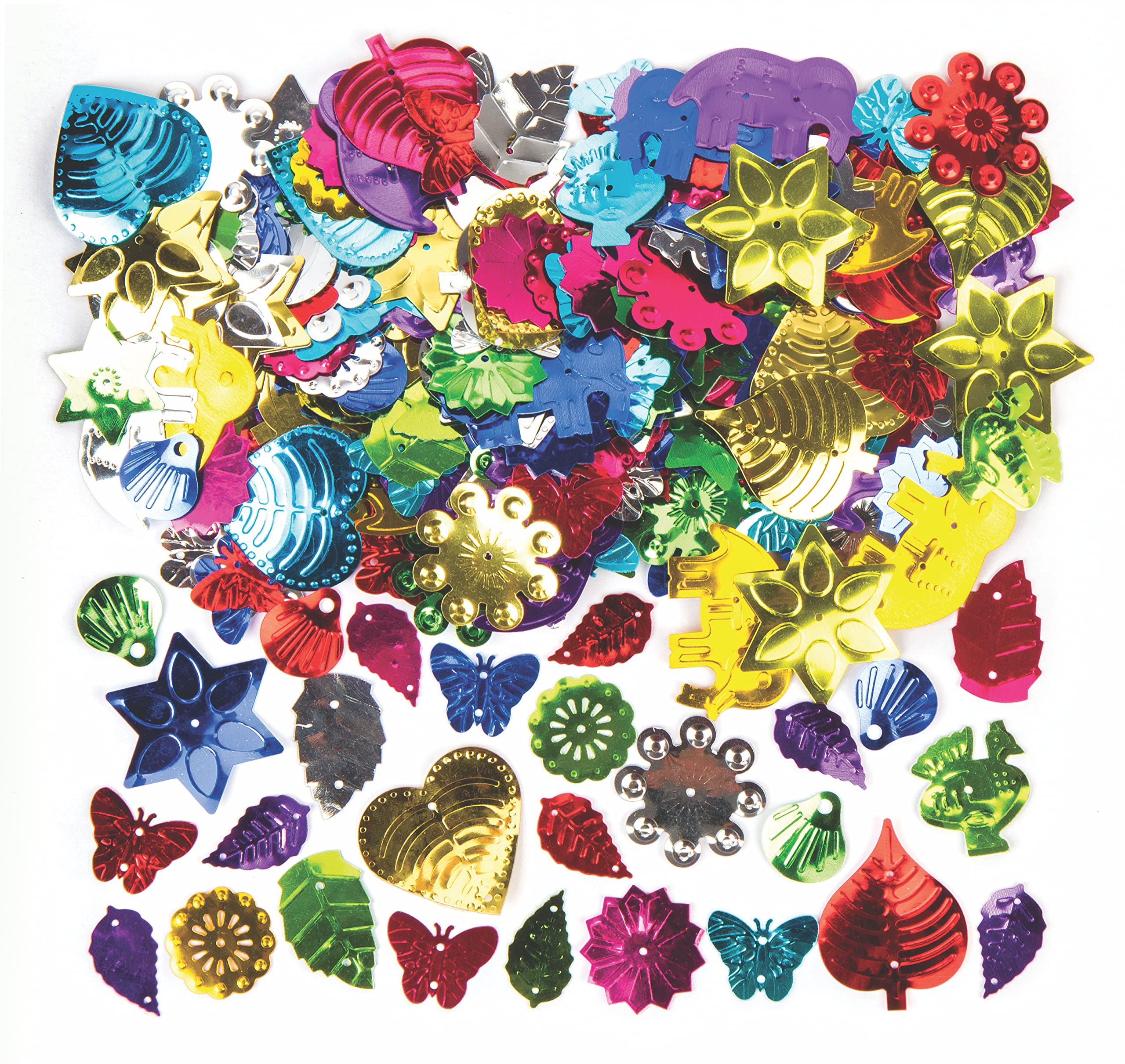 Baker Ross Jumbo Sequins for Kids - Assorted Christmas Craft Sequins in 8 Colors 1
