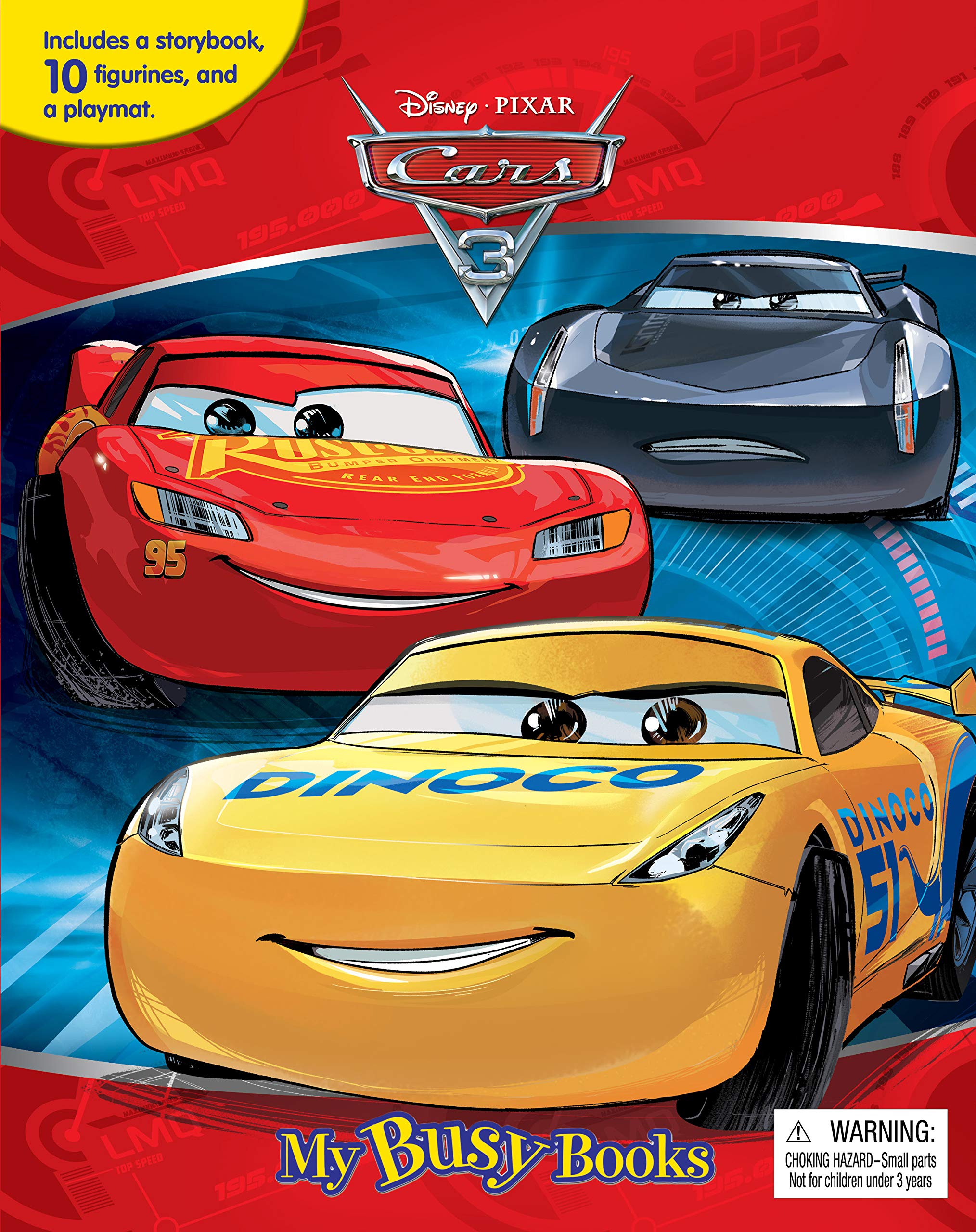 Phidal Disney / Pixar Cars 3 My Busy Book - Storybook, 10 Figurines, Playmat | Kids Edition
