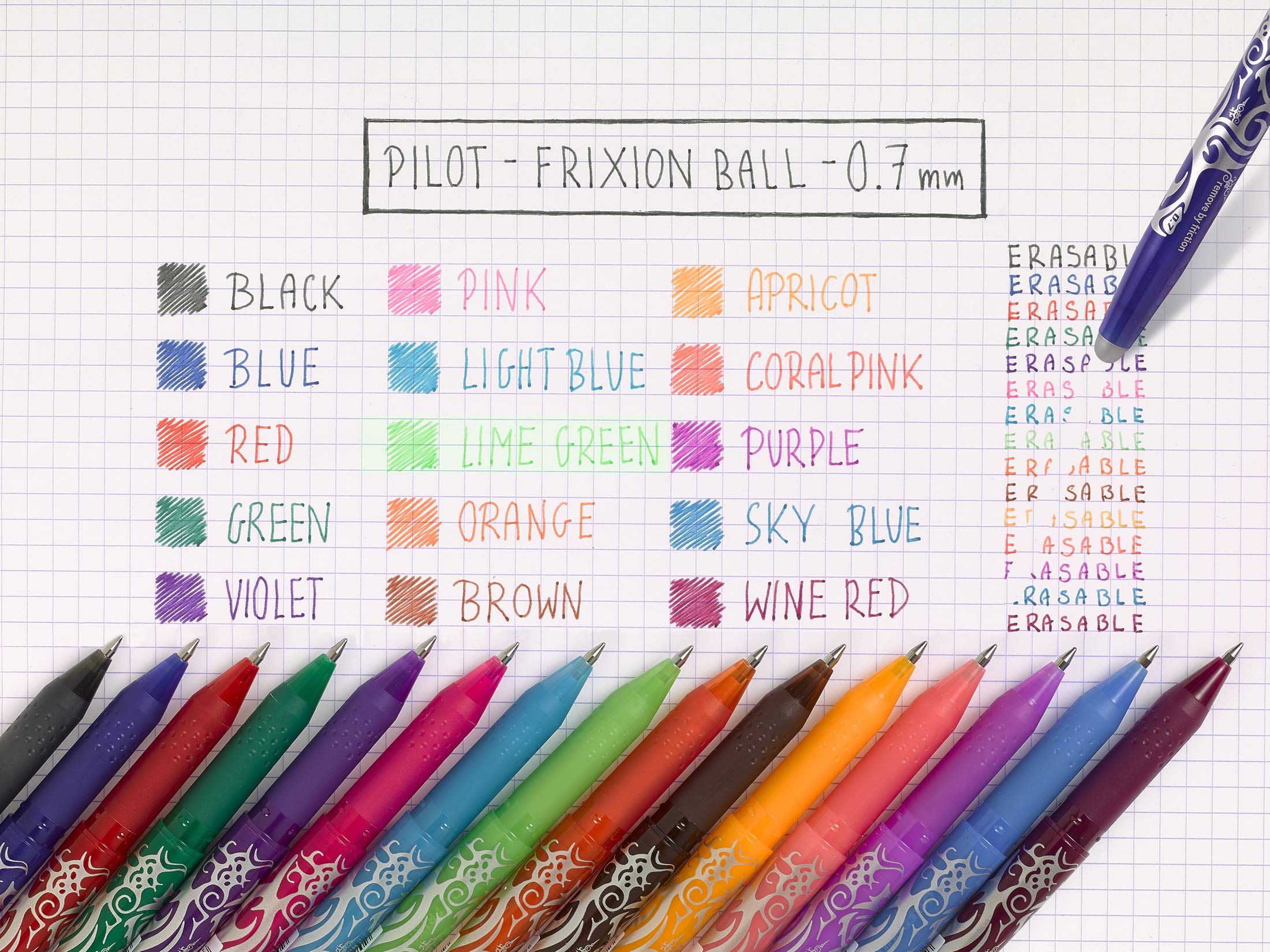 PILOT FriXion Erasable Rollerball Pen Refills - 0.7mm Tip, Set of 6 (Blue & Black) 5