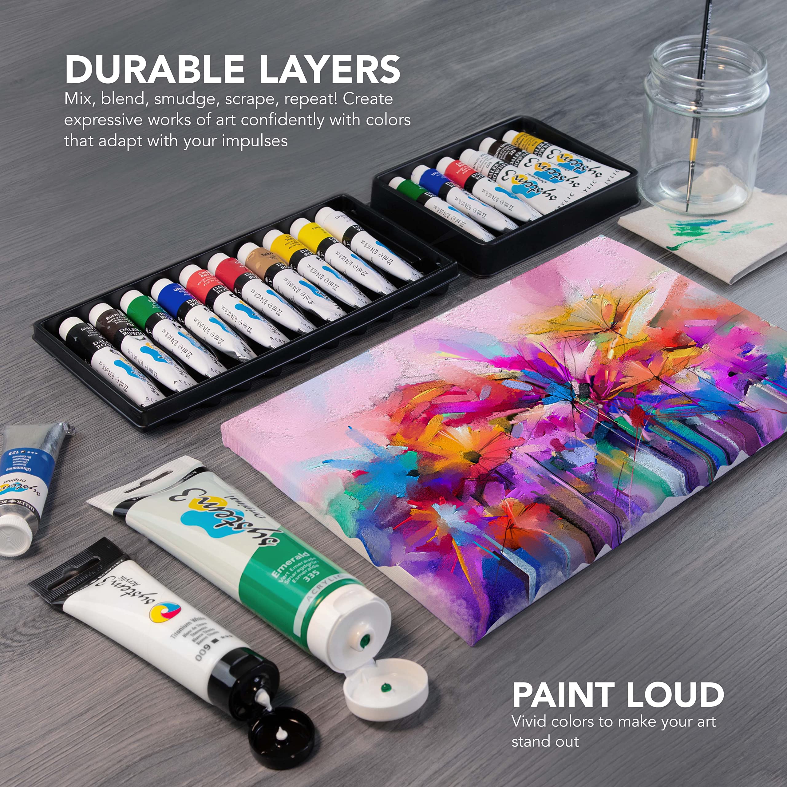 Daler-Rowney System3 Acrylic Paint, Plastic Pot, 16.91oz - 500 ml, Cadmium 6