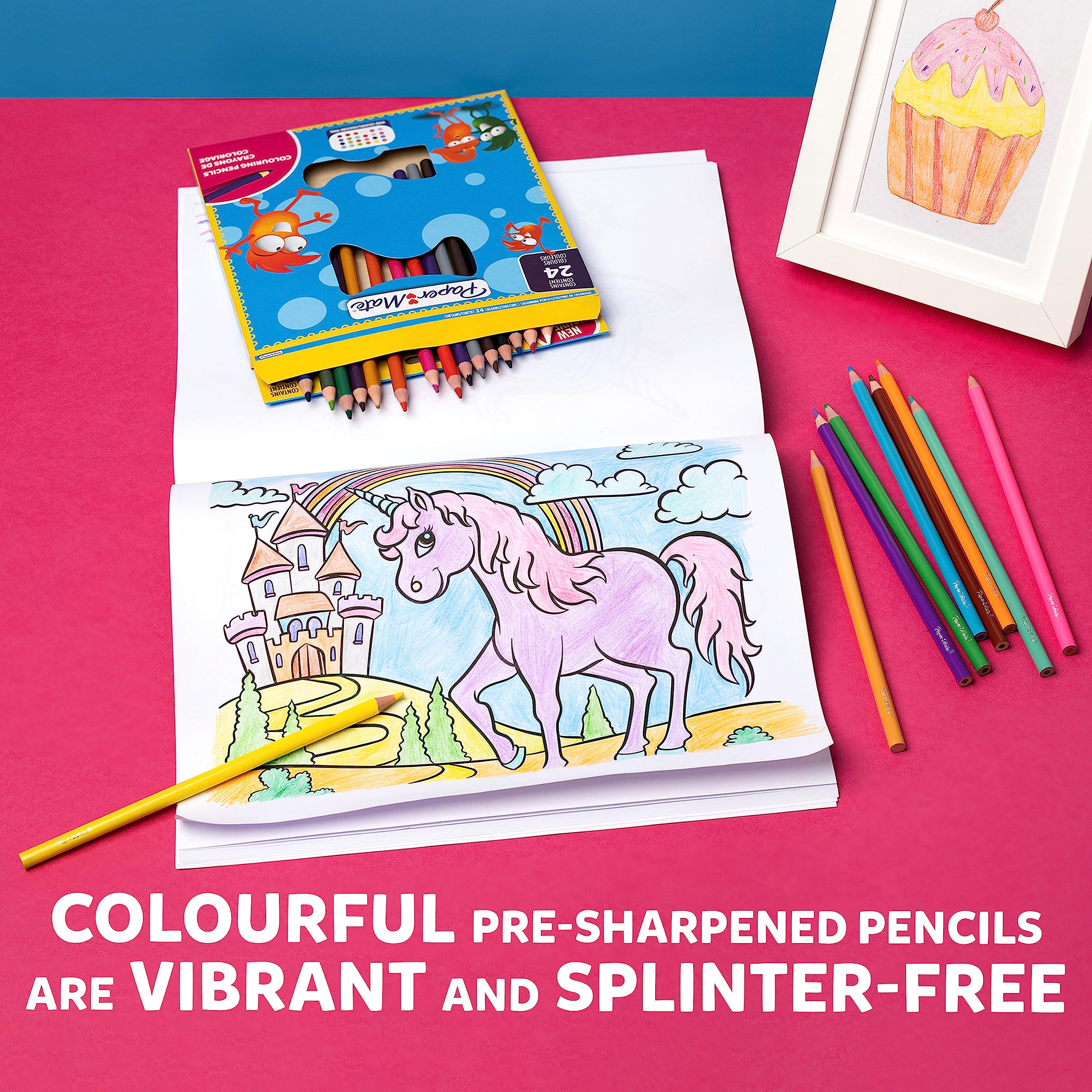 Paper Mate Coloured Pencils for Kids, Pre-sharpened Coloured Pencils, Assorted C 8