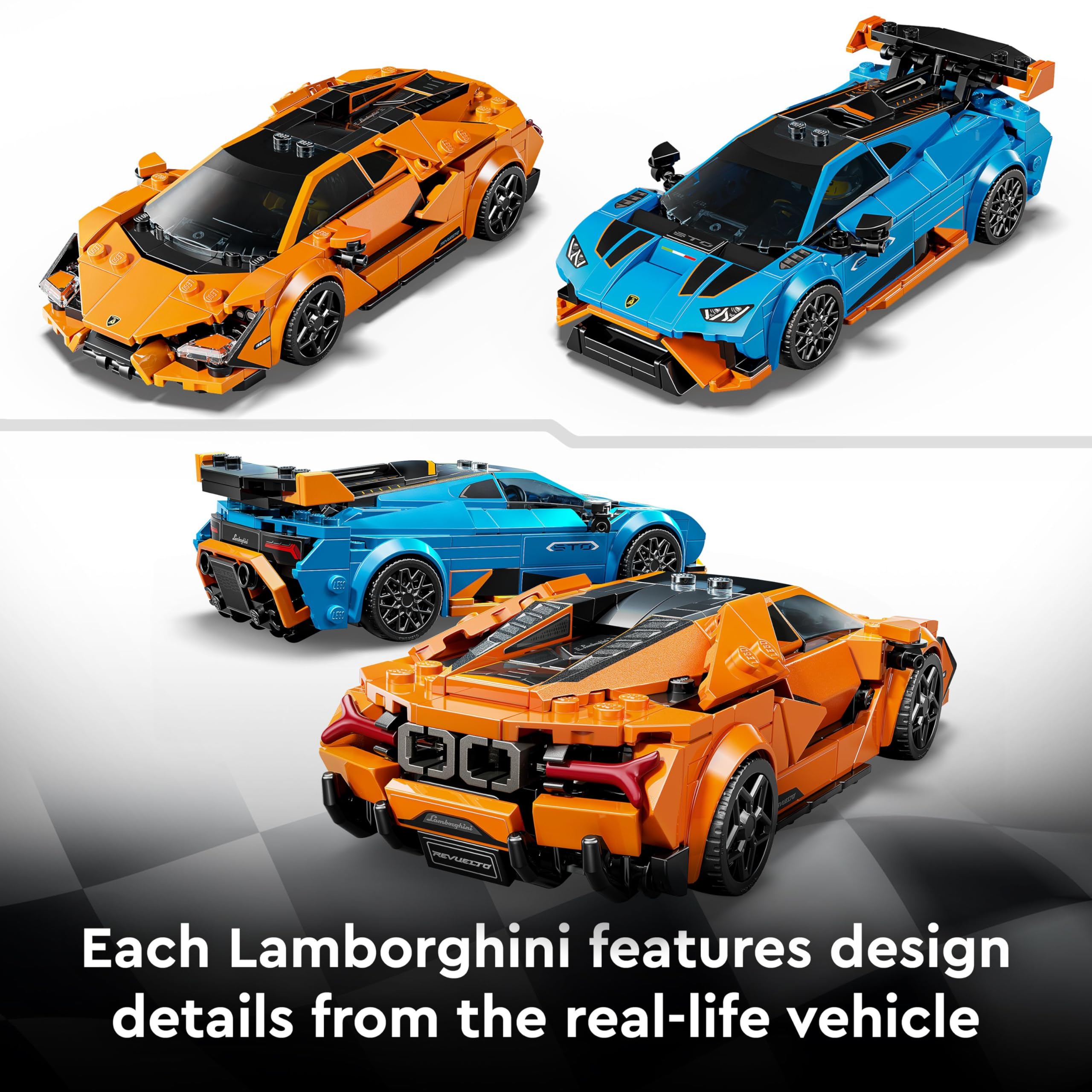LEGO Speed Champions Lamborghini Revuelto & Huracán STO Building Set | Ages 10+ 4