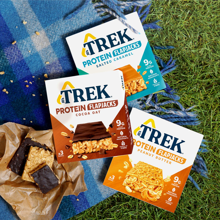 TREK Original Oat High Protein Flapjack - Gluten Free, Plant Based, Vegan - 16 x 50g Bars