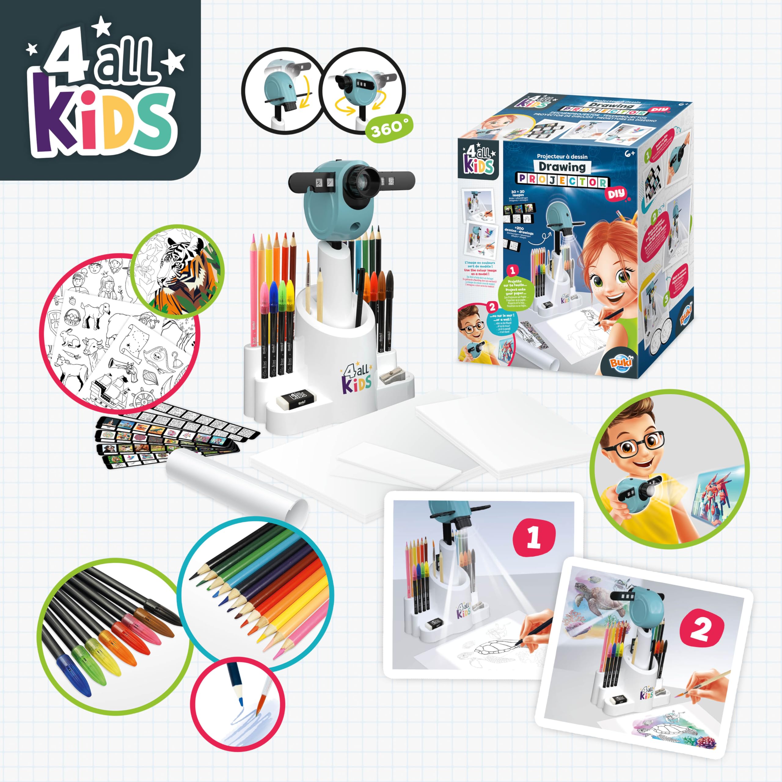Buki Kids Drawing Projector with Adjustable Height & Focus - Art Projector 9