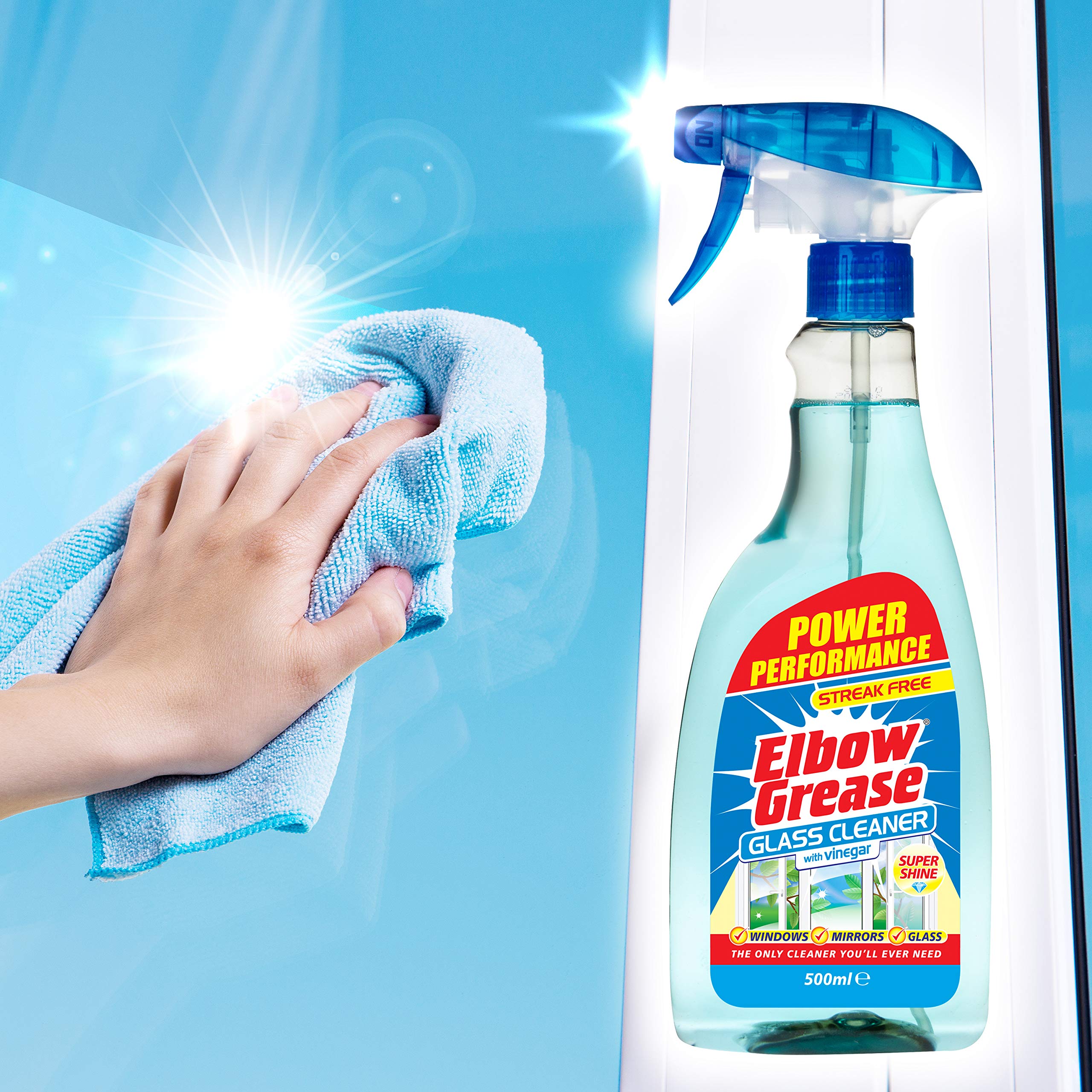 Elbow Grease Glass Cleaner with Vinegar for Windows and Mirrors - Streak Free, 500 ml (Pack of 1) 4