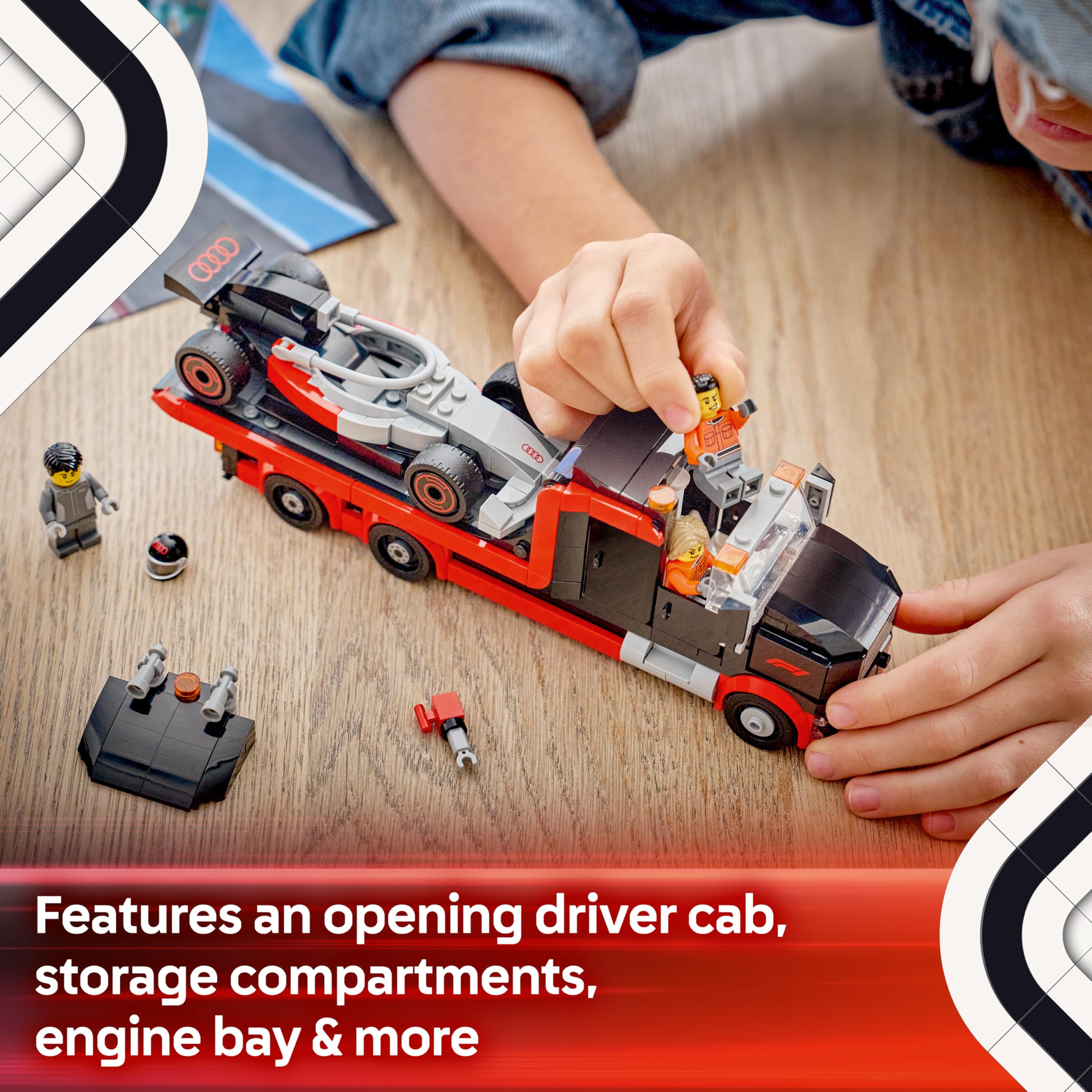 LEGO City F1 Display Truck with Audi F1 Race Car Model Kit | Ages 7+ | Model 60493 6