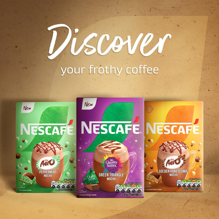 NESCAFÉ Green Triangle Quality Street Mocha 7 x 19g Sachets (133g) Instant Coffee Drink
