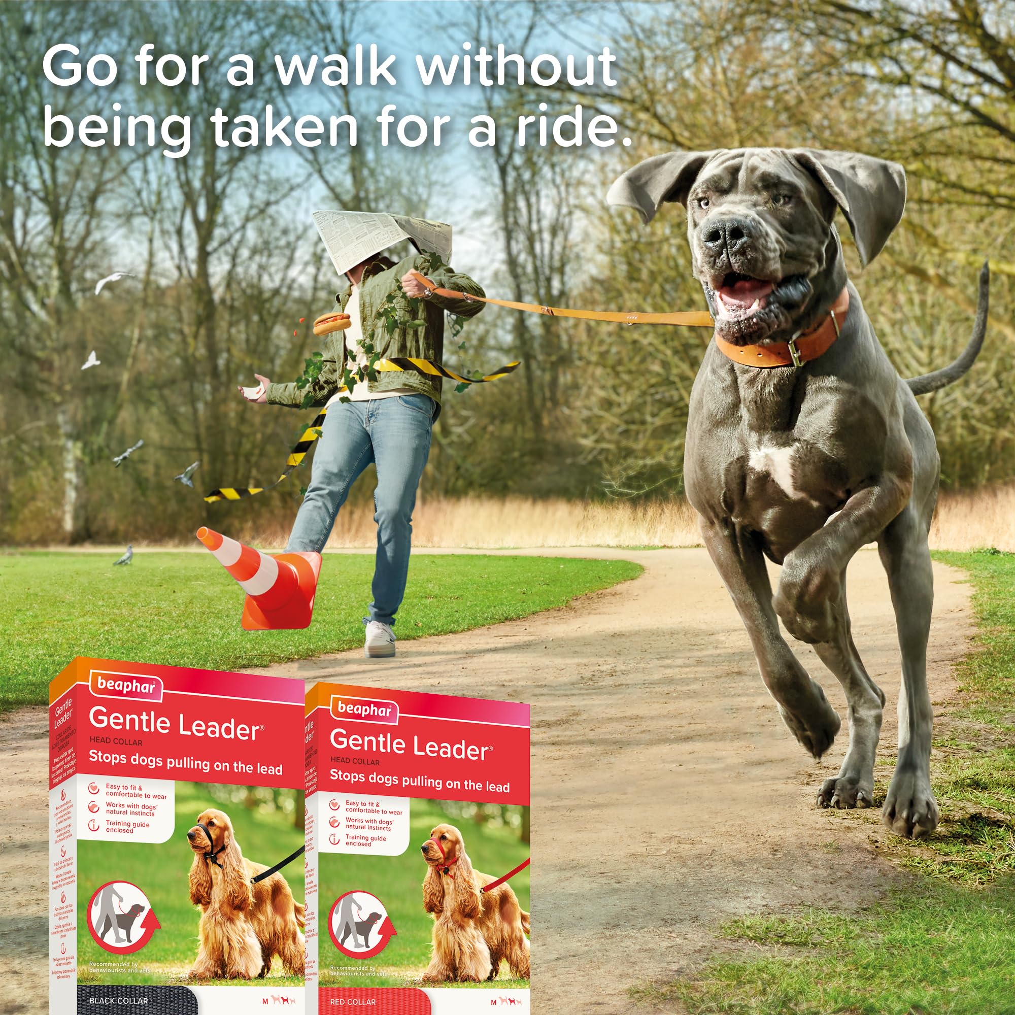 Beaphar Gentle Leader Head Collar - Medium Dog Training Aid for Stopping Pulling | Red 8