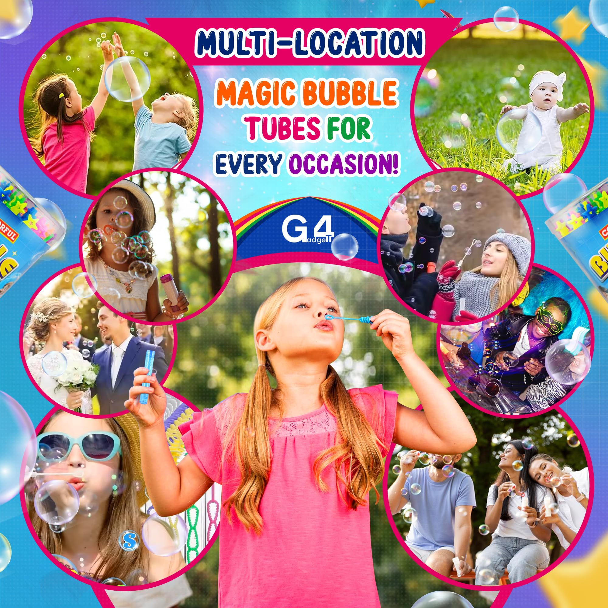 G4GADGET 36-Pack Bubble Tubes - Colourful Plastic Party Favour Set | 10.5 cm Size 5
