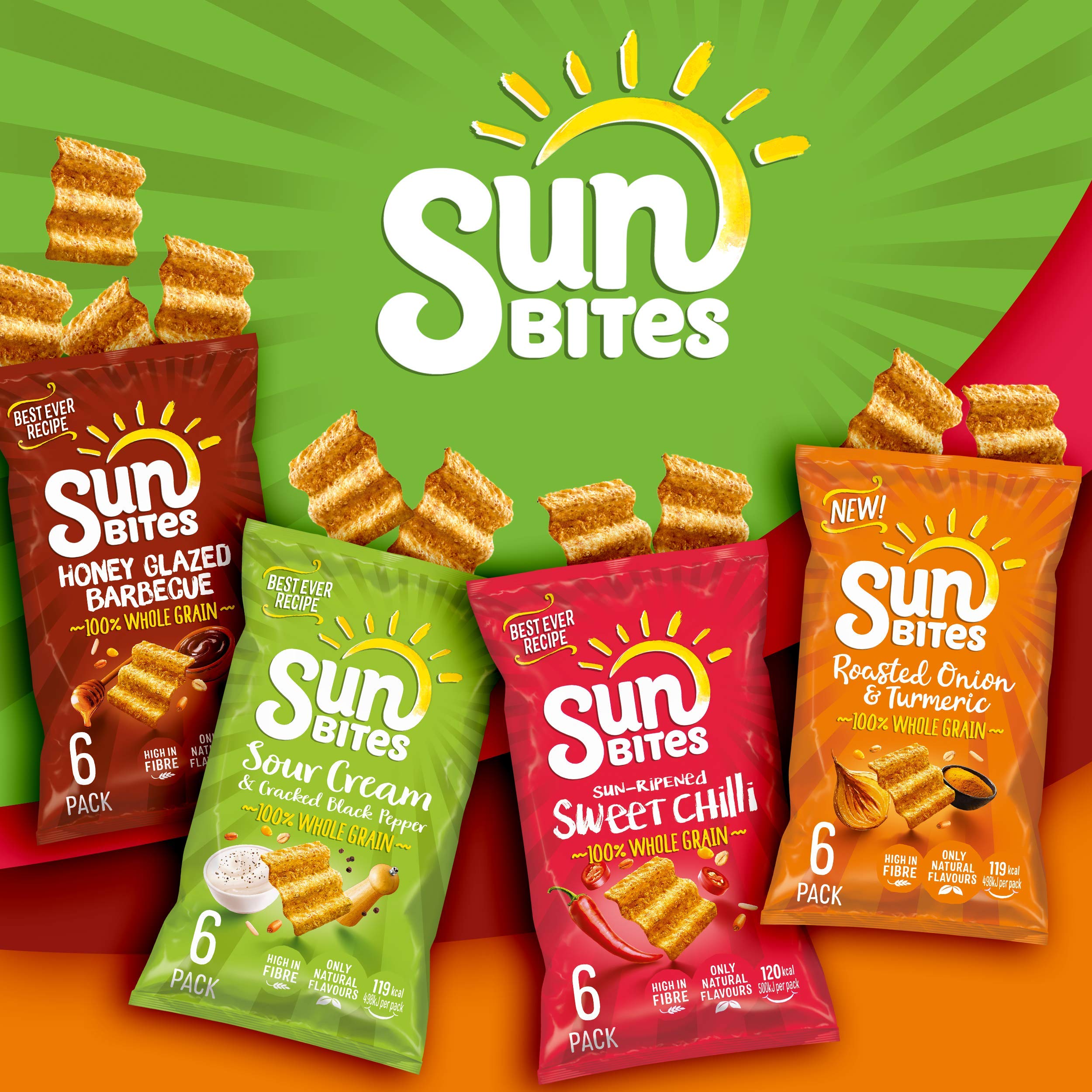 Sunbites Sun Ripened Sweet Chilli Wholegrain Crisps 6x25g Multipack 2