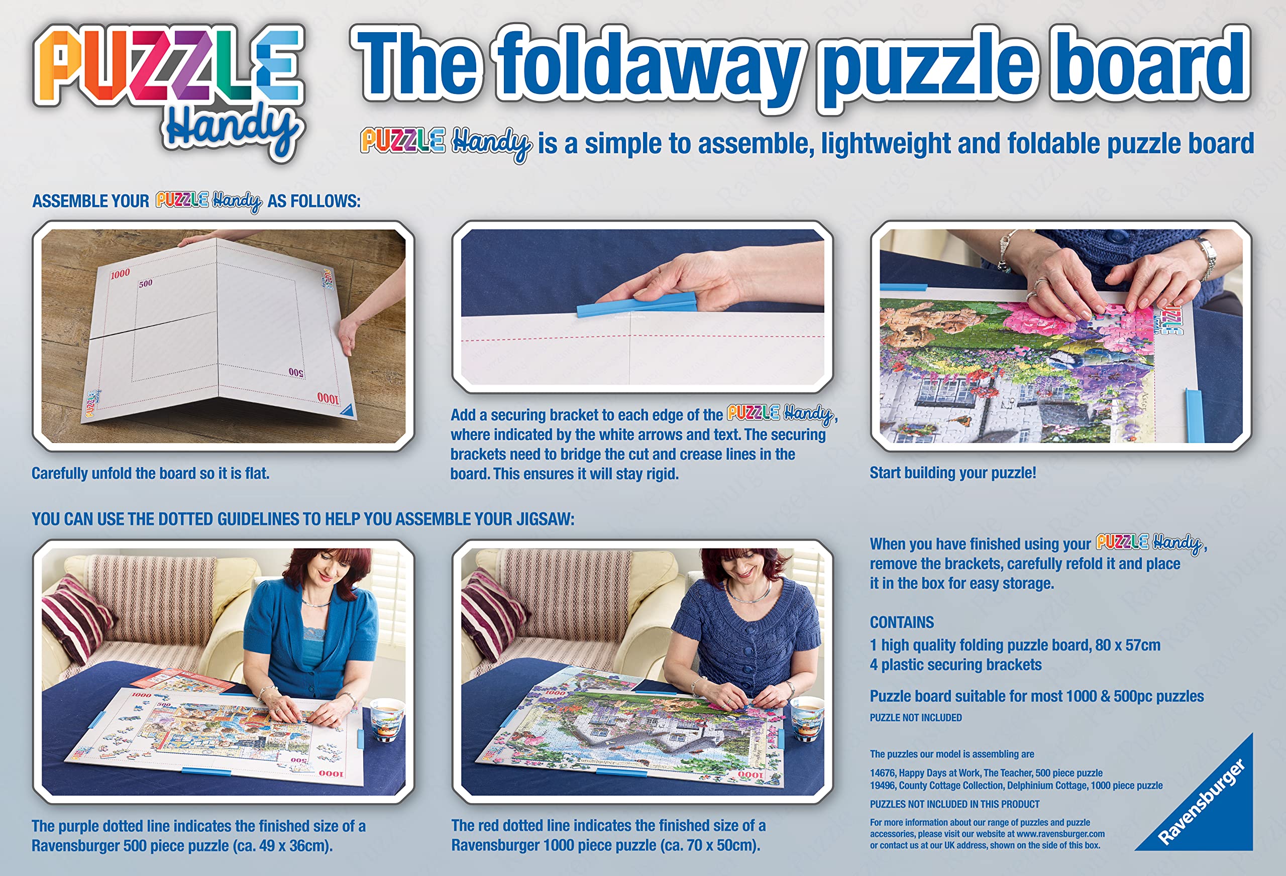 Ravensburger Puzzle Handy - Foldable Jigsaw Puzzle Board for 500 & 1000 Pieces 4