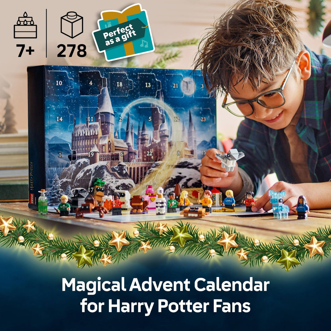LEGO Harry Potter Advent Calendar 2025 - 278-Piece Building Set with 8 Minifigures & 6 Creatures for 7+