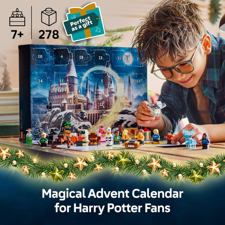 LEGO Harry Potter Advent Calendar 2025 - 278-Piece Building Set with 8 Minifigures & 6 Creatures for 7+