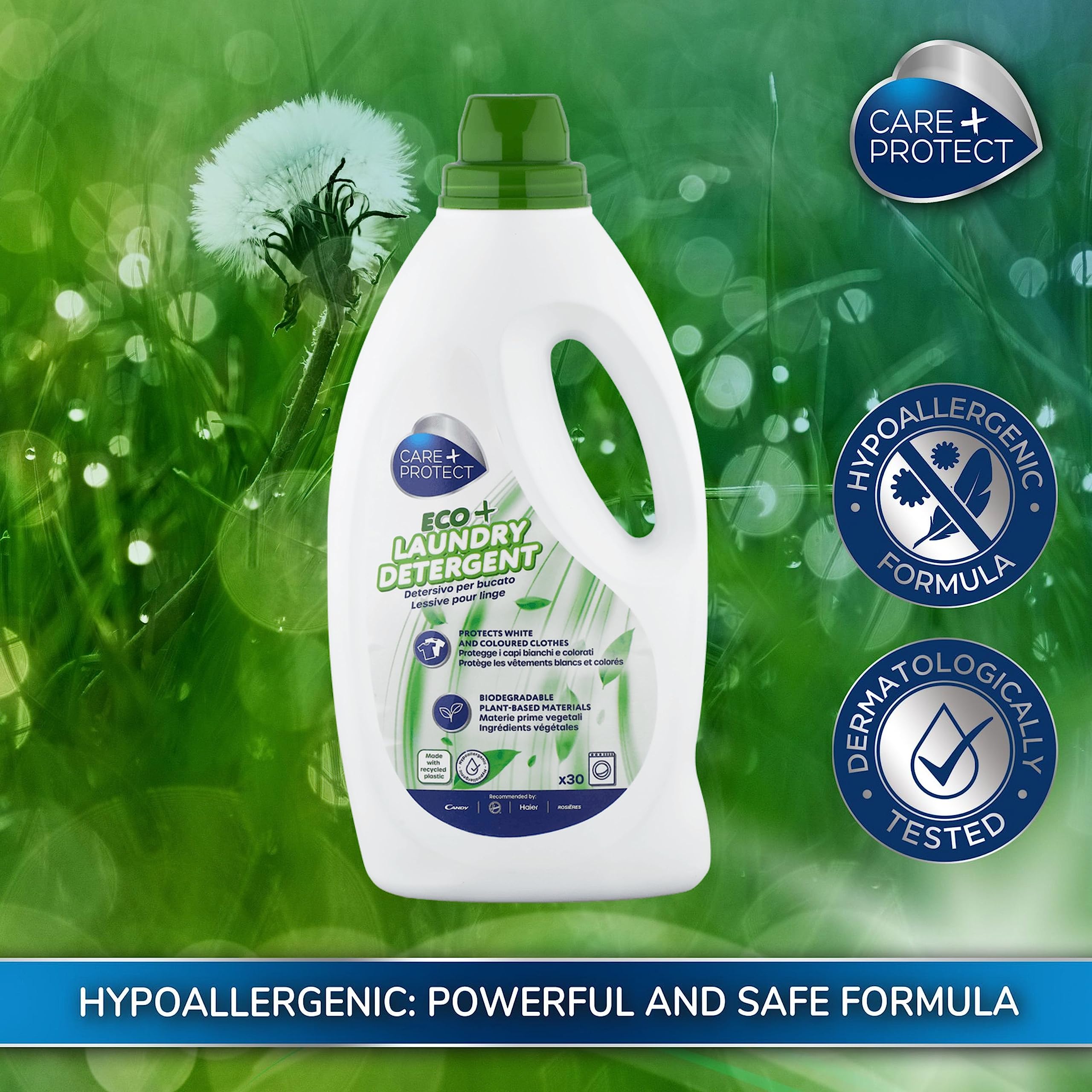CARE + PROTECT ECO+ Liquid Laundry Detergent - 1.5L | Concentrated | Hypoallergenic | Aloe Vera Scent 6