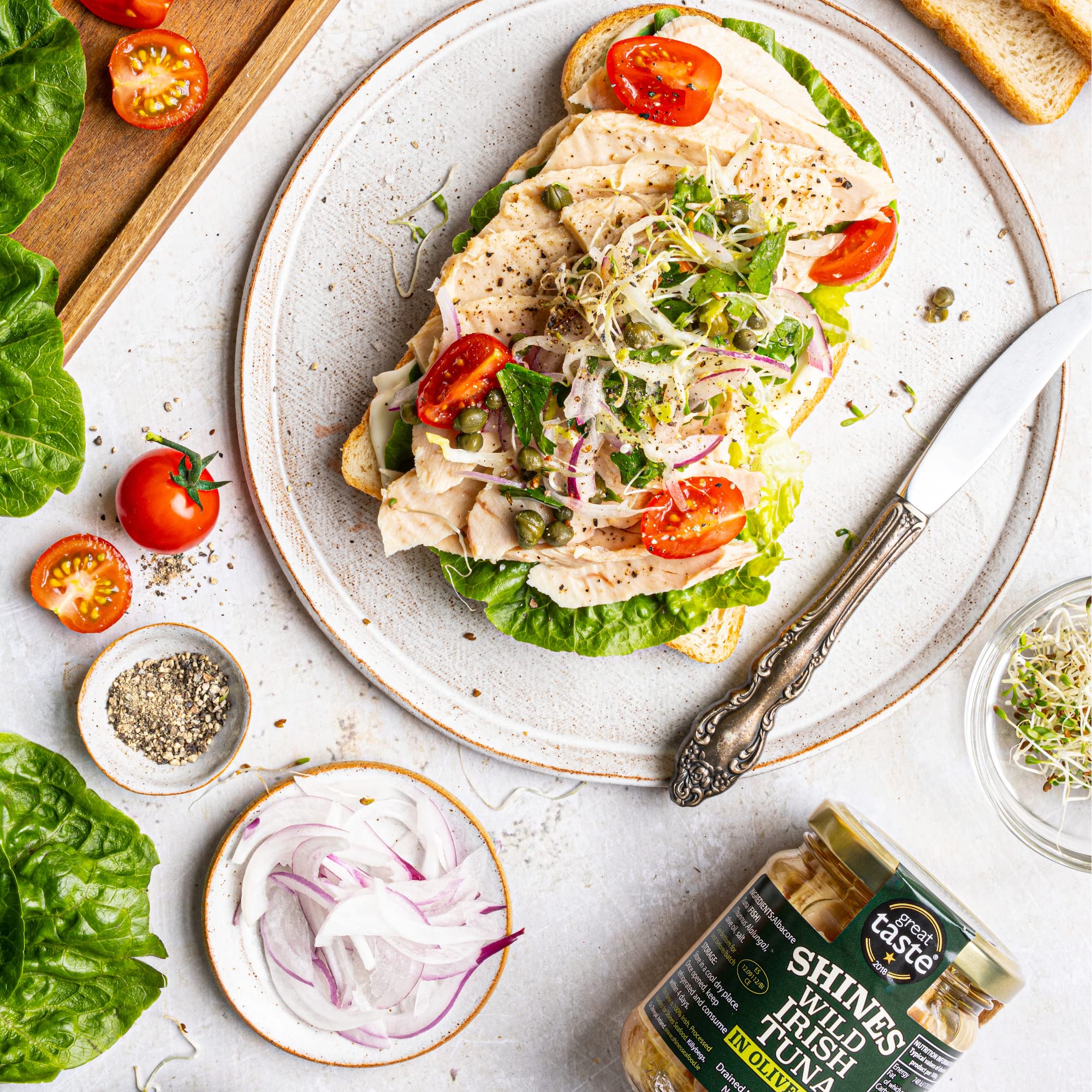 Shines Wild Irish Albacore Tuna in Olive Oil - 3 x 185g Tins | High Protein, Low Carb, Gluten-Free