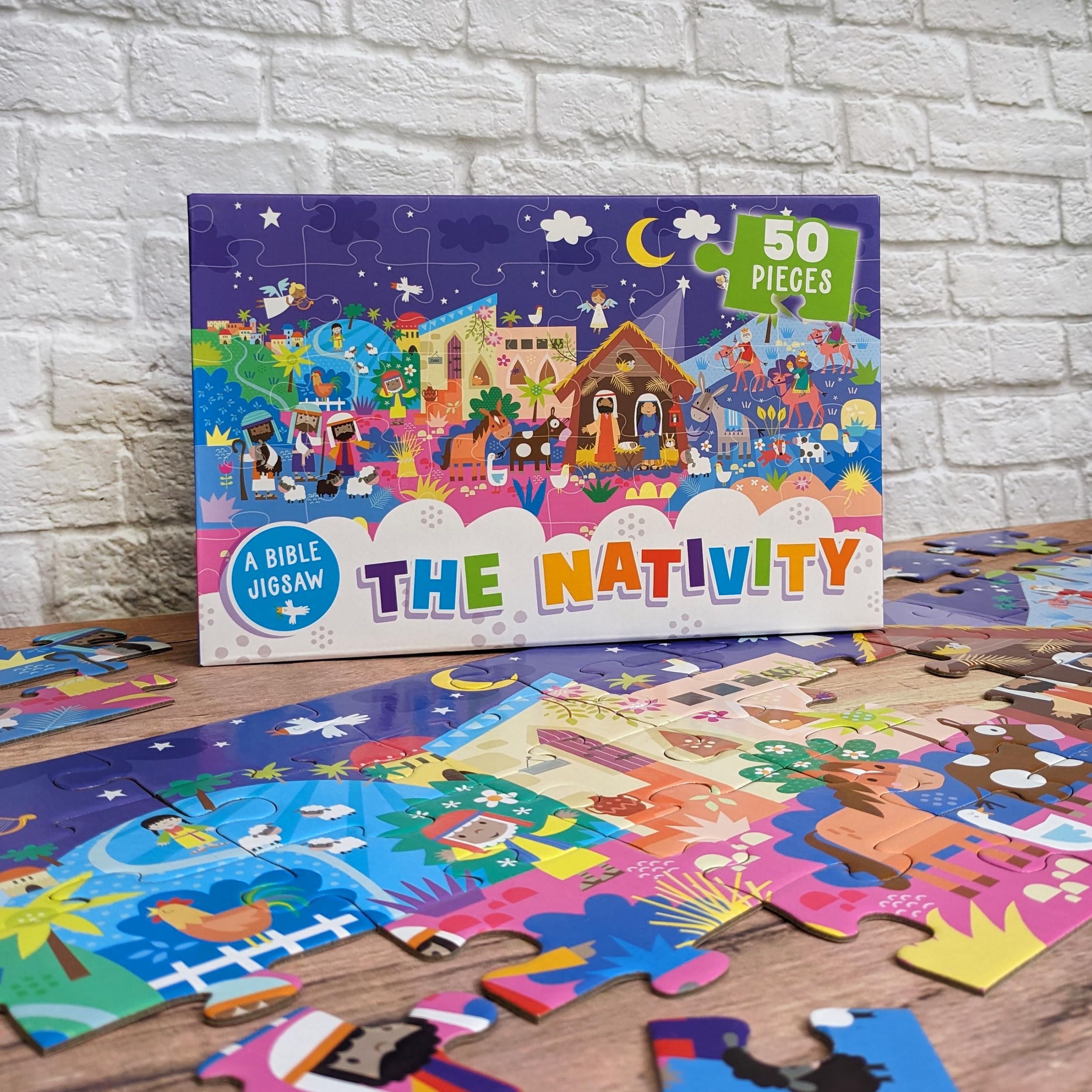 North Parade Publishing BIPZ03 The Nativity Bible Stories Jigsaw Puzzle - 50-Piece Educational Puzzle for Young Children 11