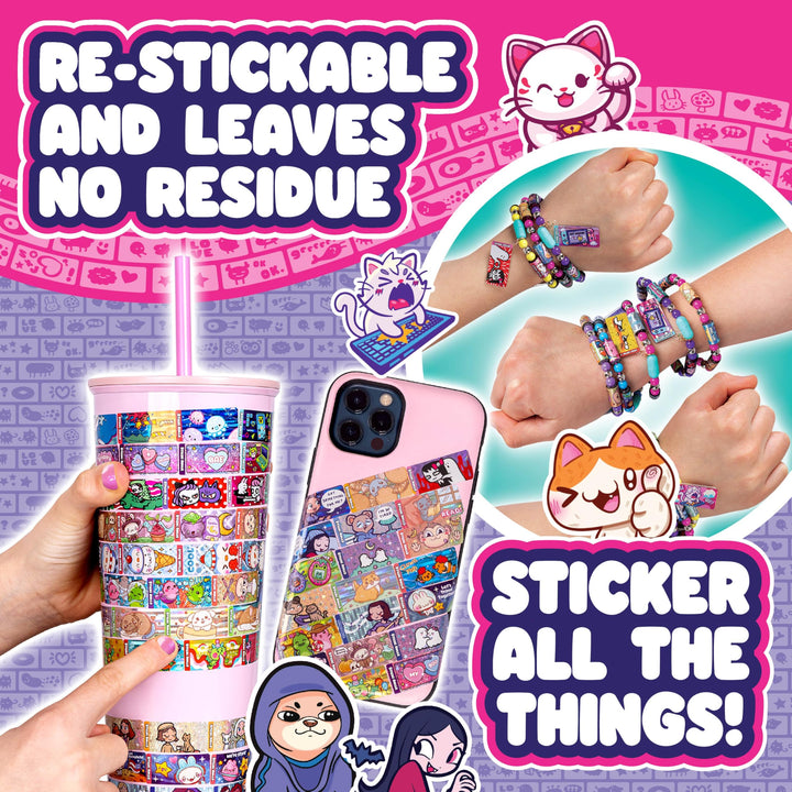 Sky Castle Sticki Rolls Sticki Bands Series 2 - Multicolor Holographic Sticker Bracelet Pack