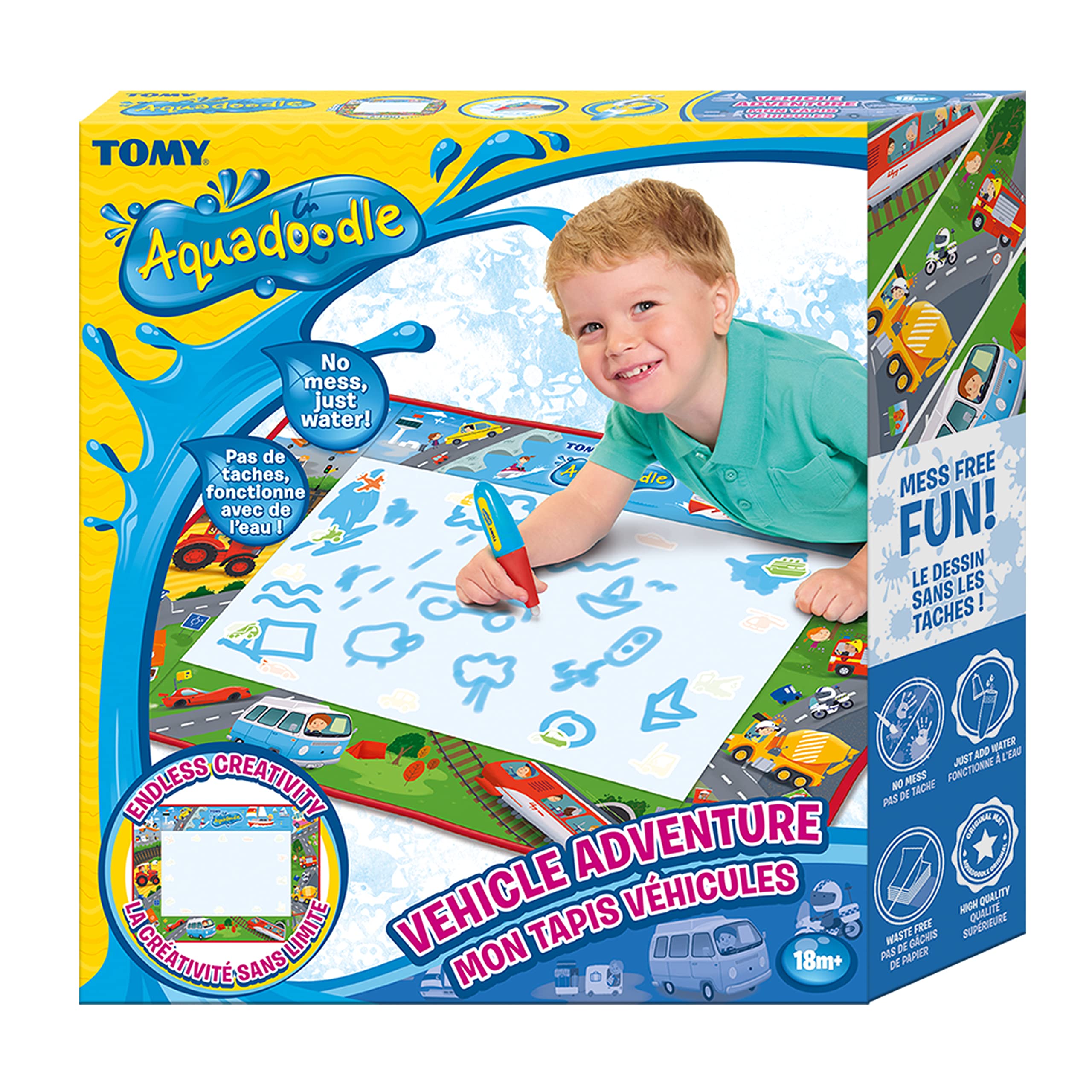 Aquadoodle Vehicle Adventure Doodle Mat - Mess-Free Water Drawing Toy for Toddlers 7