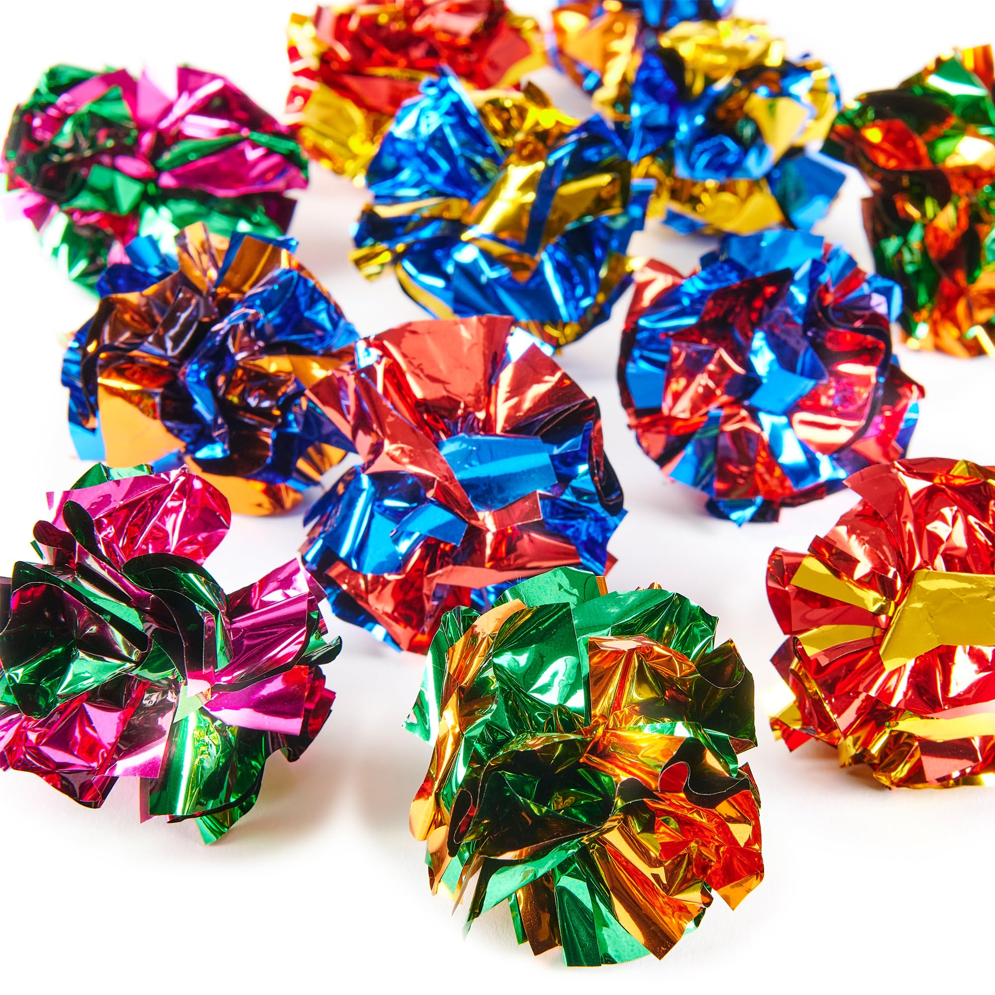 Purring Pussy Crinkle Balls Cat Toy - 12 Pack | Catnip Scent | Crinkle Sound
